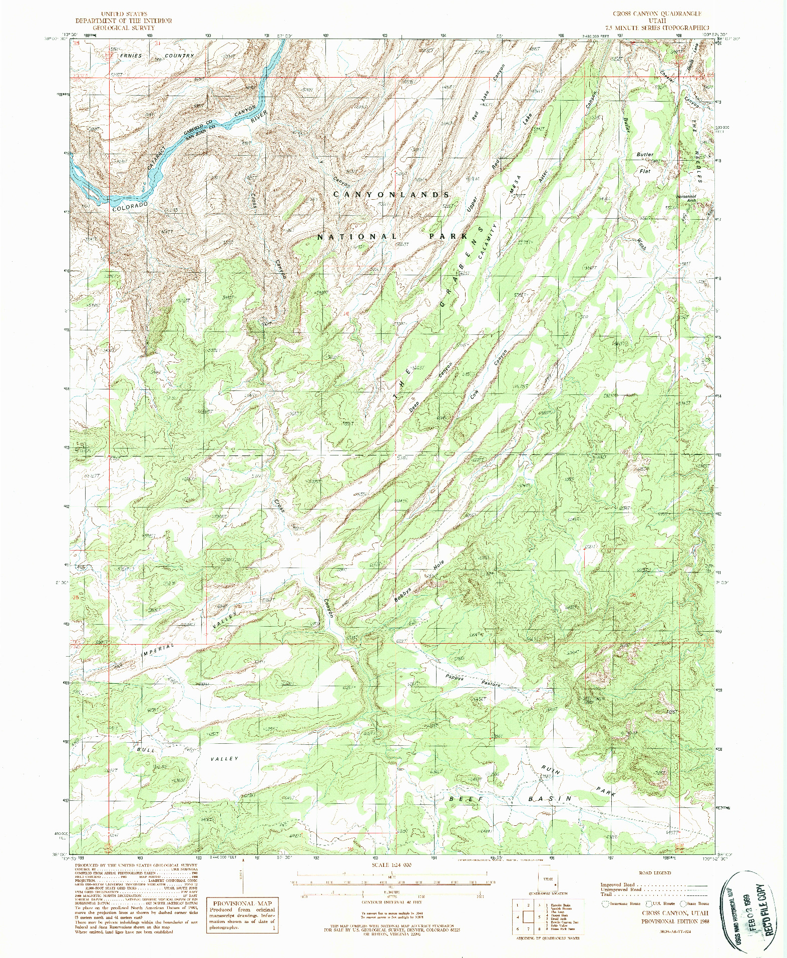USGS 1:24000-SCALE QUADRANGLE FOR CROSS CANYON, UT 1988