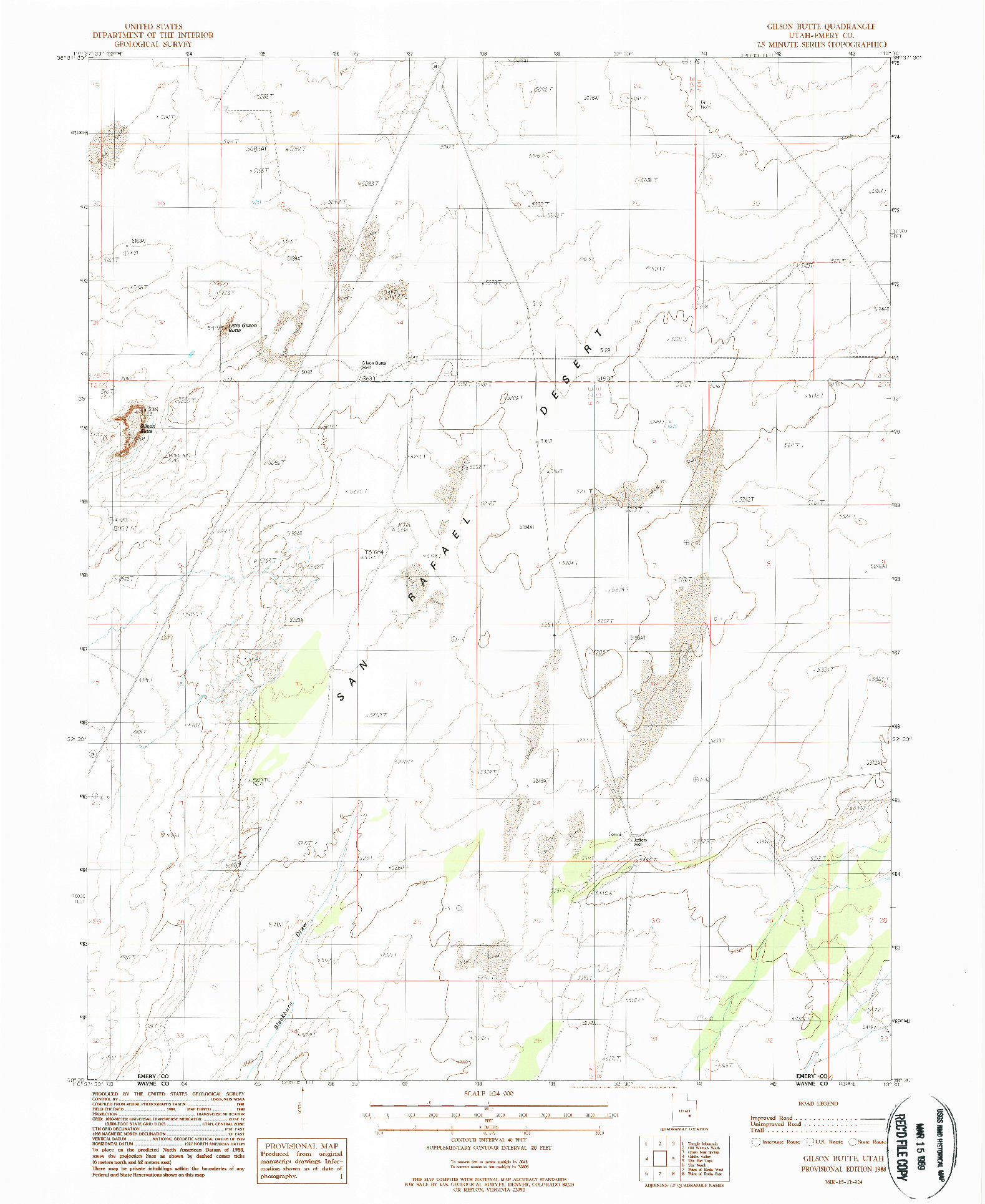 USGS 1:24000-SCALE QUADRANGLE FOR GILSON BUTTE, UT 1988