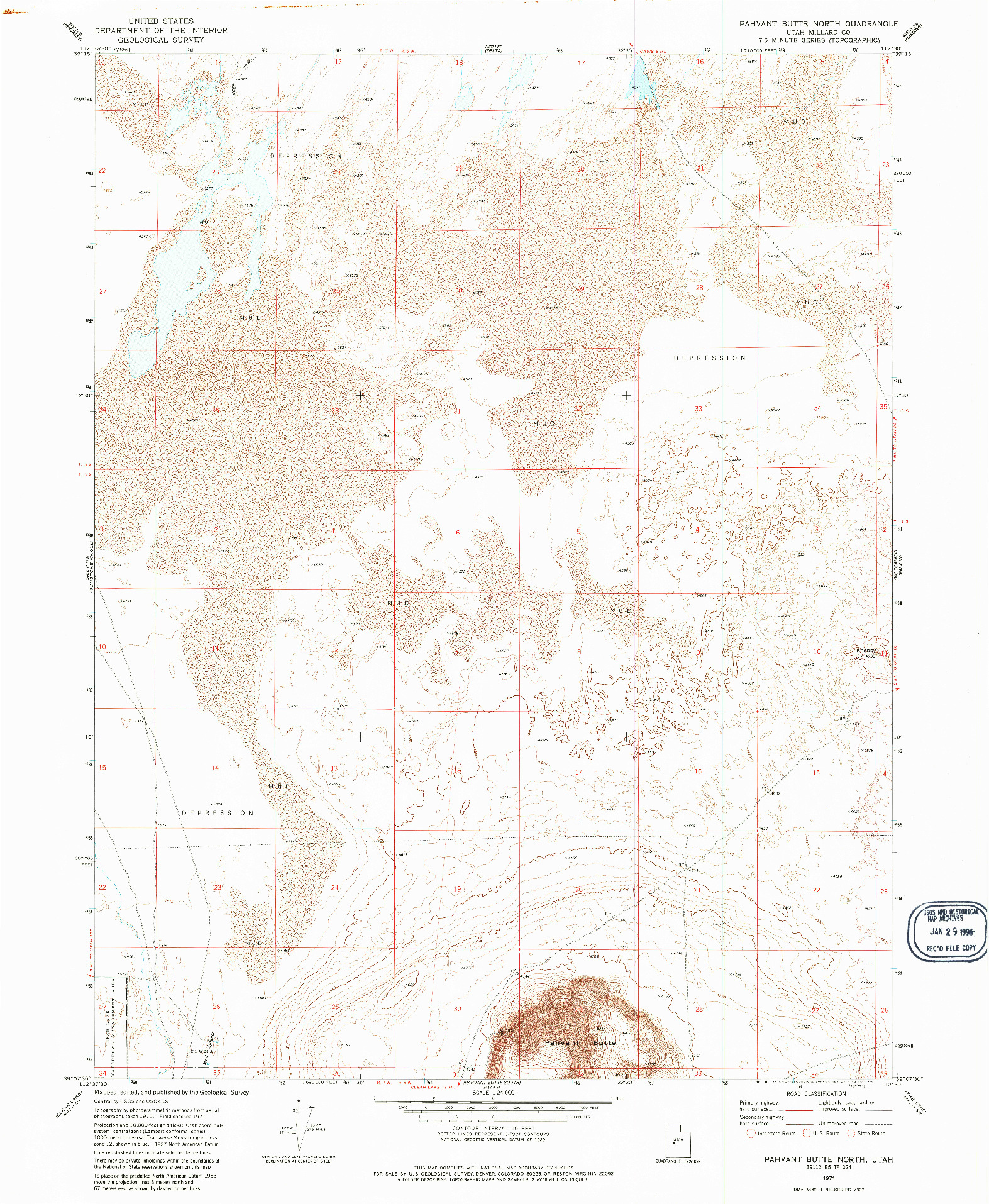 USGS 1:24000-SCALE QUADRANGLE FOR PAHVANT BUTTE NORTH, UT 1971