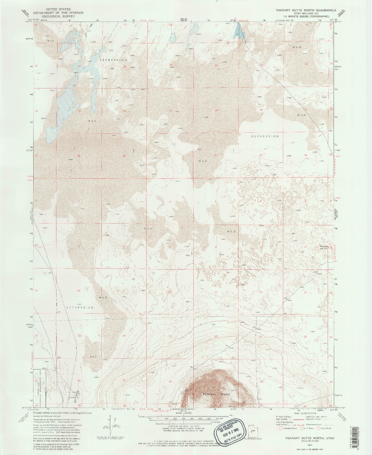USGS 1:24000-SCALE QUADRANGLE FOR PAHVANT BUTTE NORTH, UT 1971