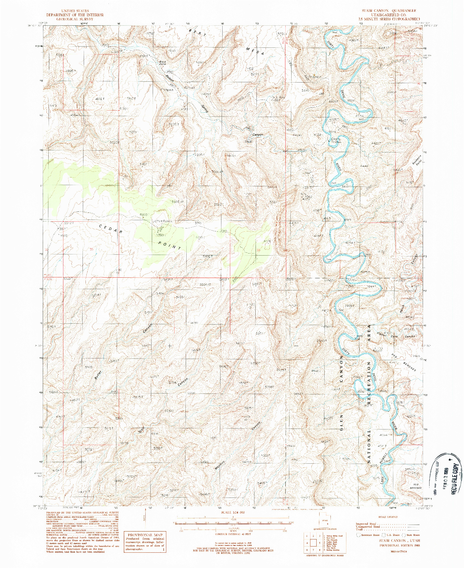 USGS 1:24000-SCALE QUADRANGLE FOR STAIR CANYON, UT 1988