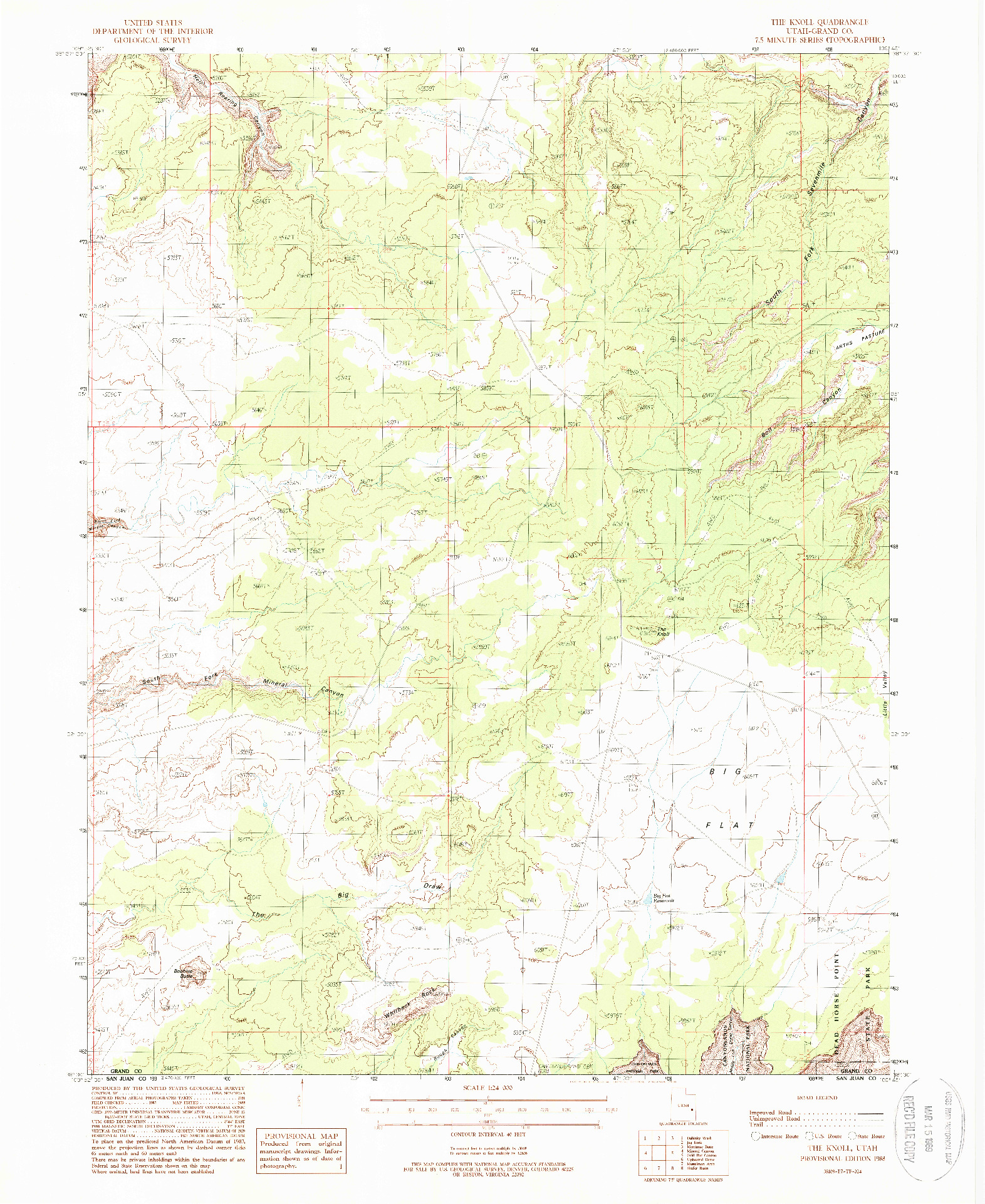 USGS 1:24000-SCALE QUADRANGLE FOR THE KNOLL, UT 1988