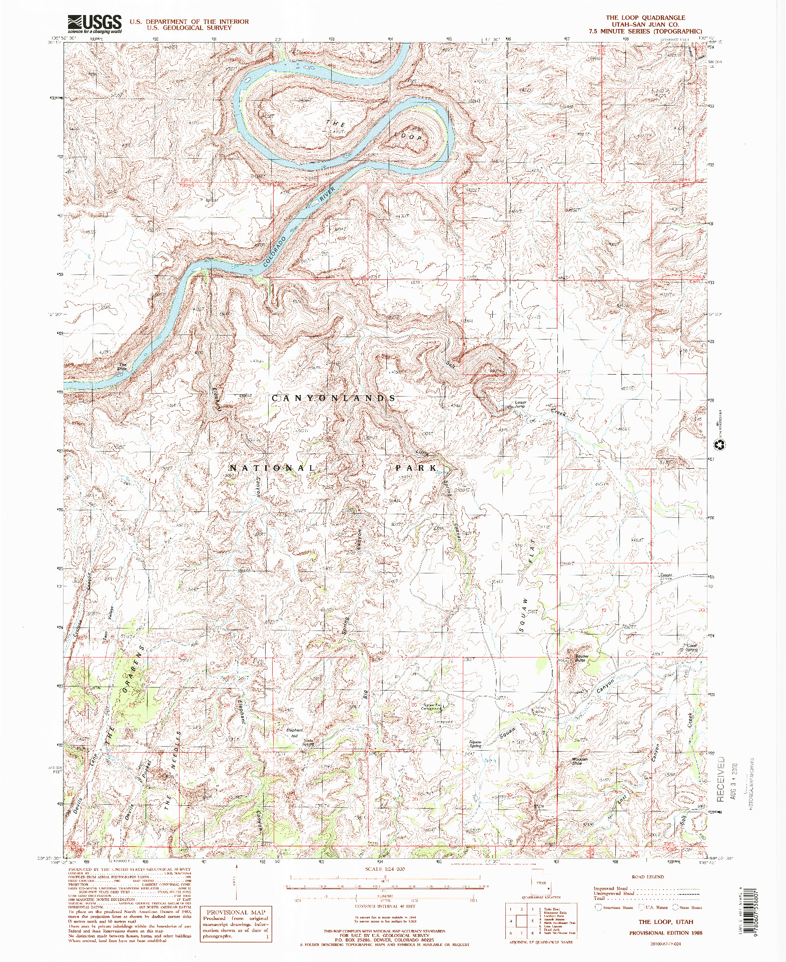 USGS 1:24000-SCALE QUADRANGLE FOR THE LOOP, UT 1988