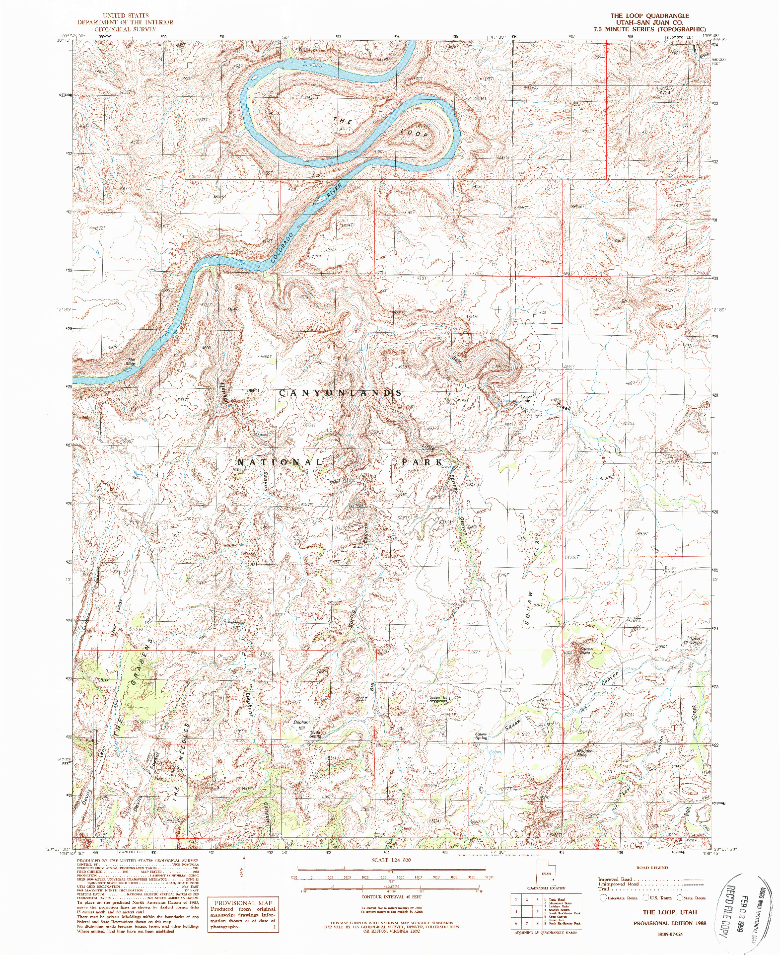 USGS 1:24000-SCALE QUADRANGLE FOR THE LOOP, UT 1988