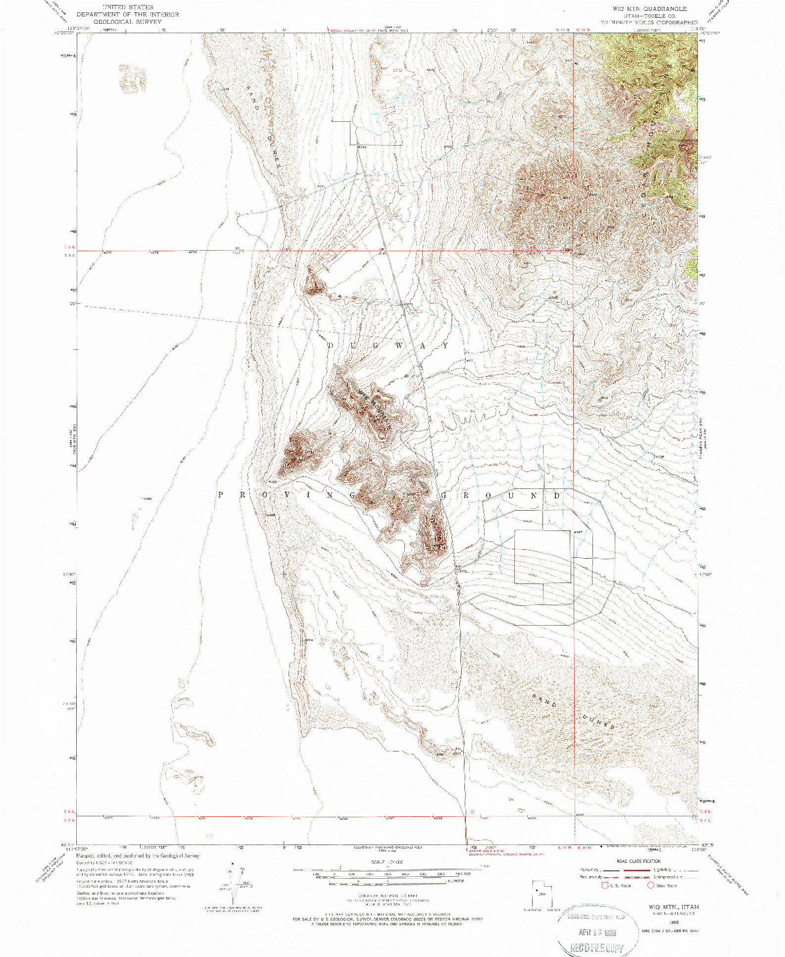 USGS 1:24000-SCALE QUADRANGLE FOR WIG MTN, UT 1955