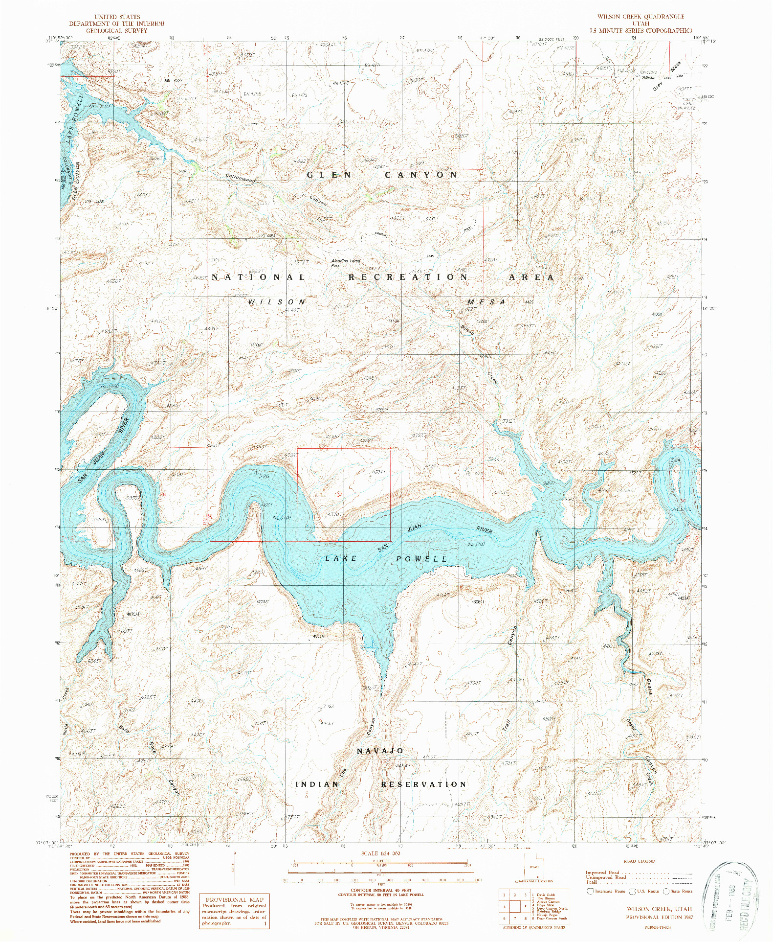 USGS 1:24000-SCALE QUADRANGLE FOR WILSON CREEK, UT 1987