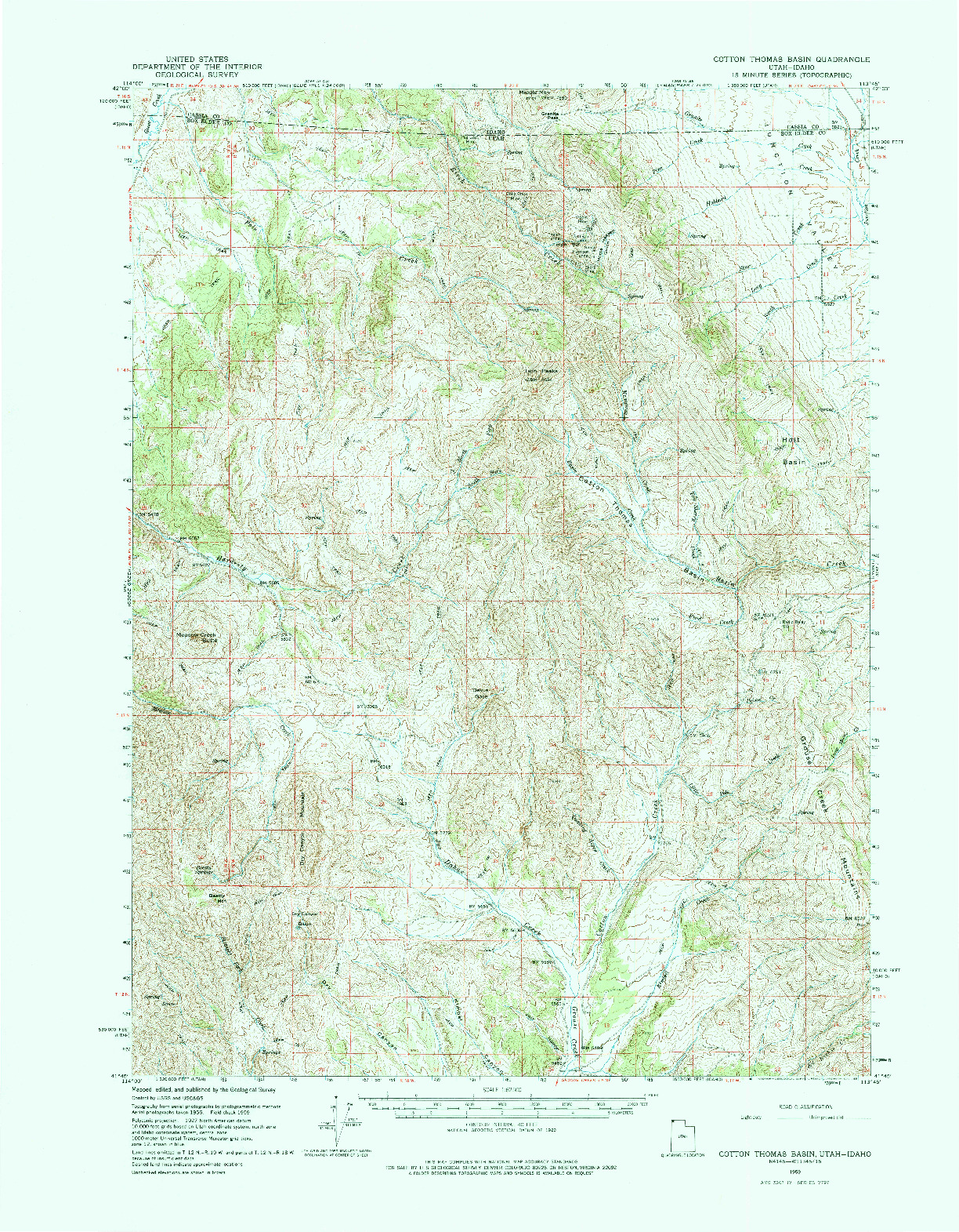 USGS 1:62500-SCALE QUADRANGLE FOR COTTON THOMAS BASIN, UT 1959