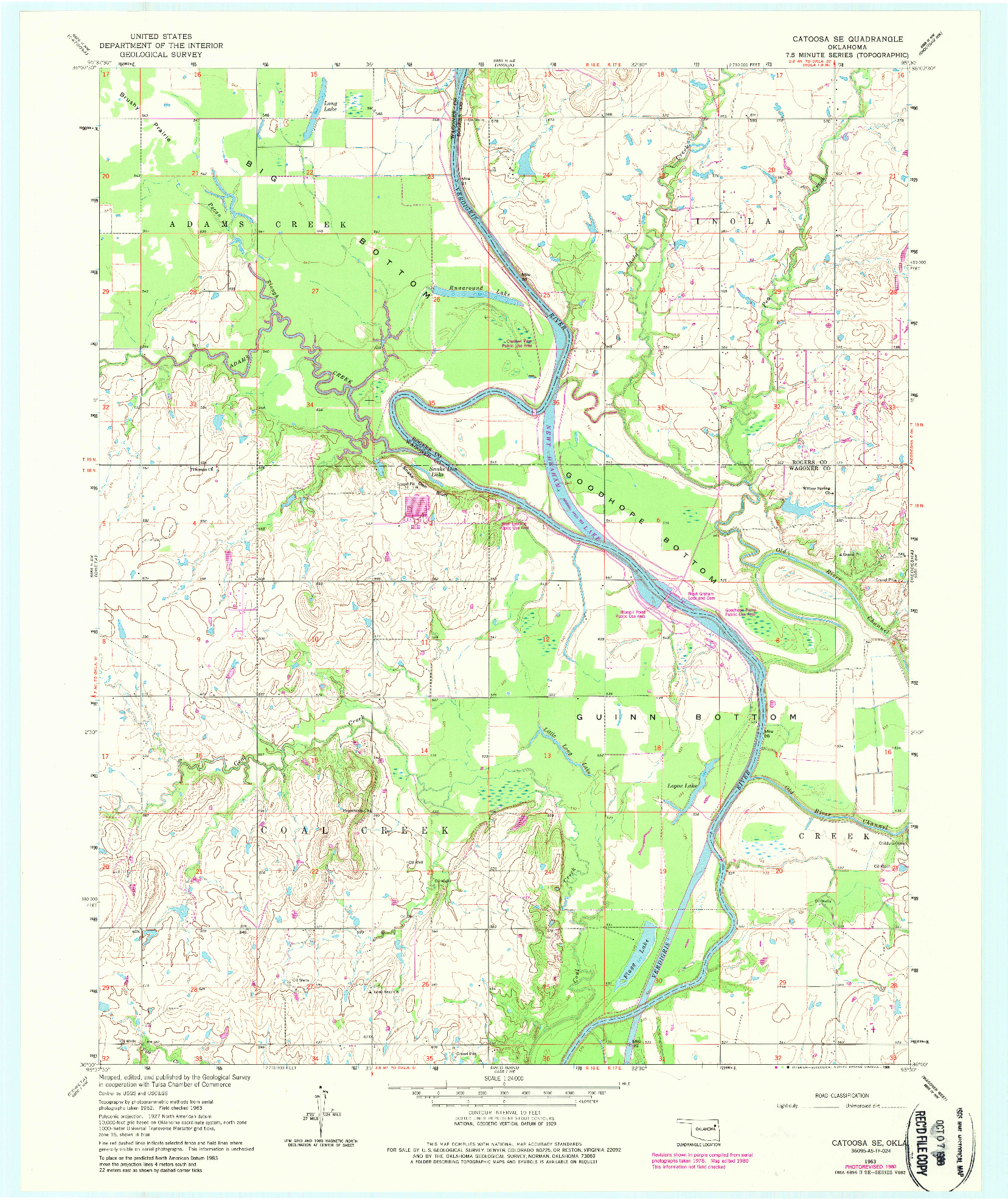 USGS 1:24000-SCALE QUADRANGLE FOR CATOOSA SE, OK 1963