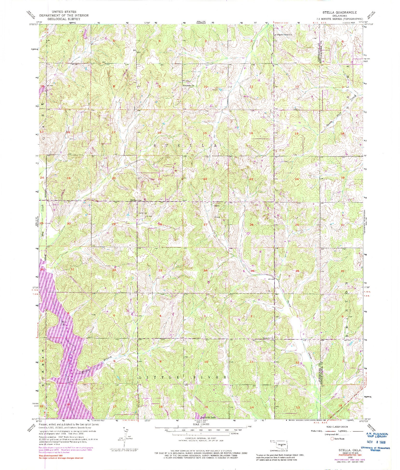 USGS 1:24000-SCALE QUADRANGLE FOR STELLA, OK 1956