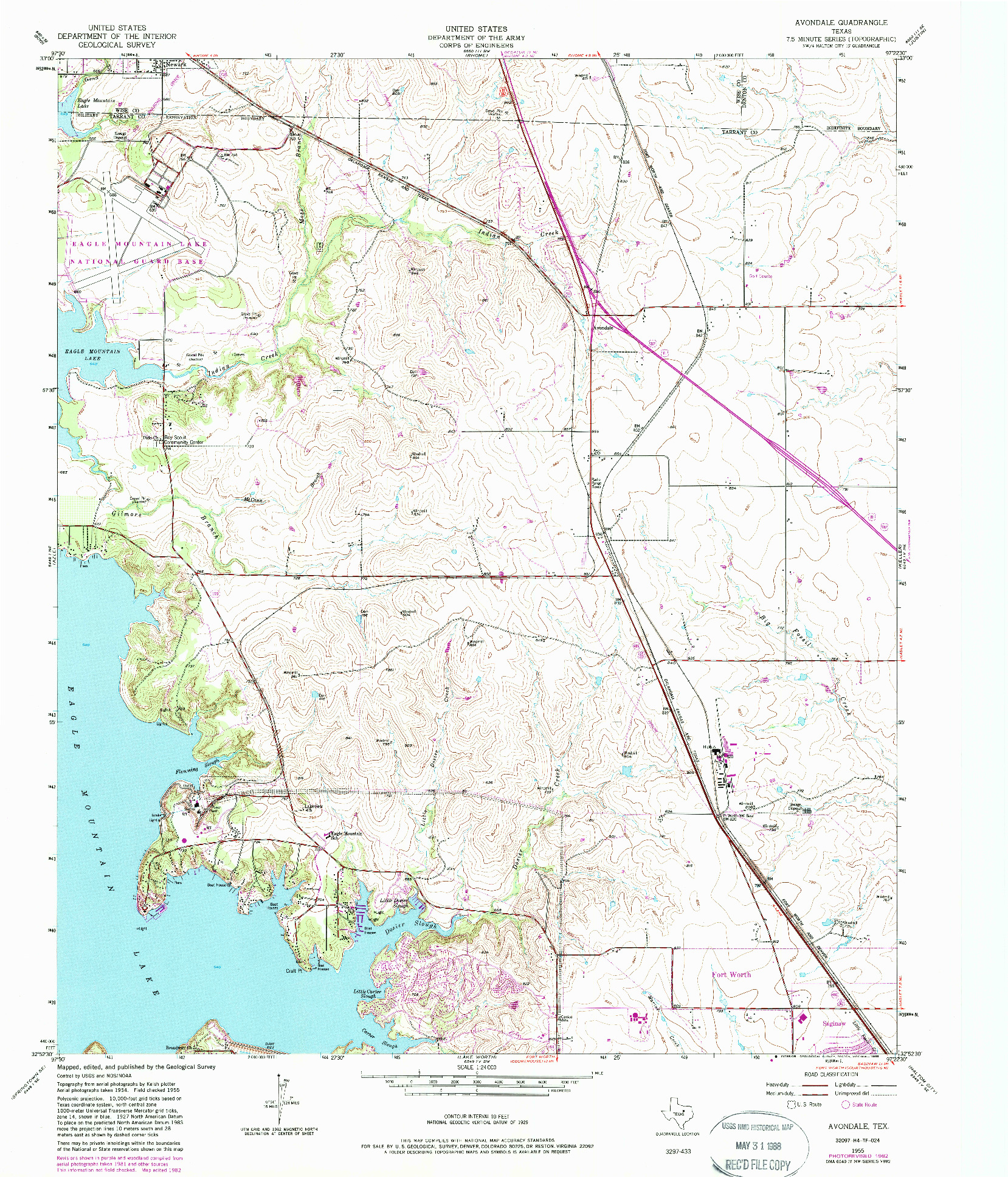 USGS 1:24000-SCALE QUADRANGLE FOR AVONDALE, TX 1955