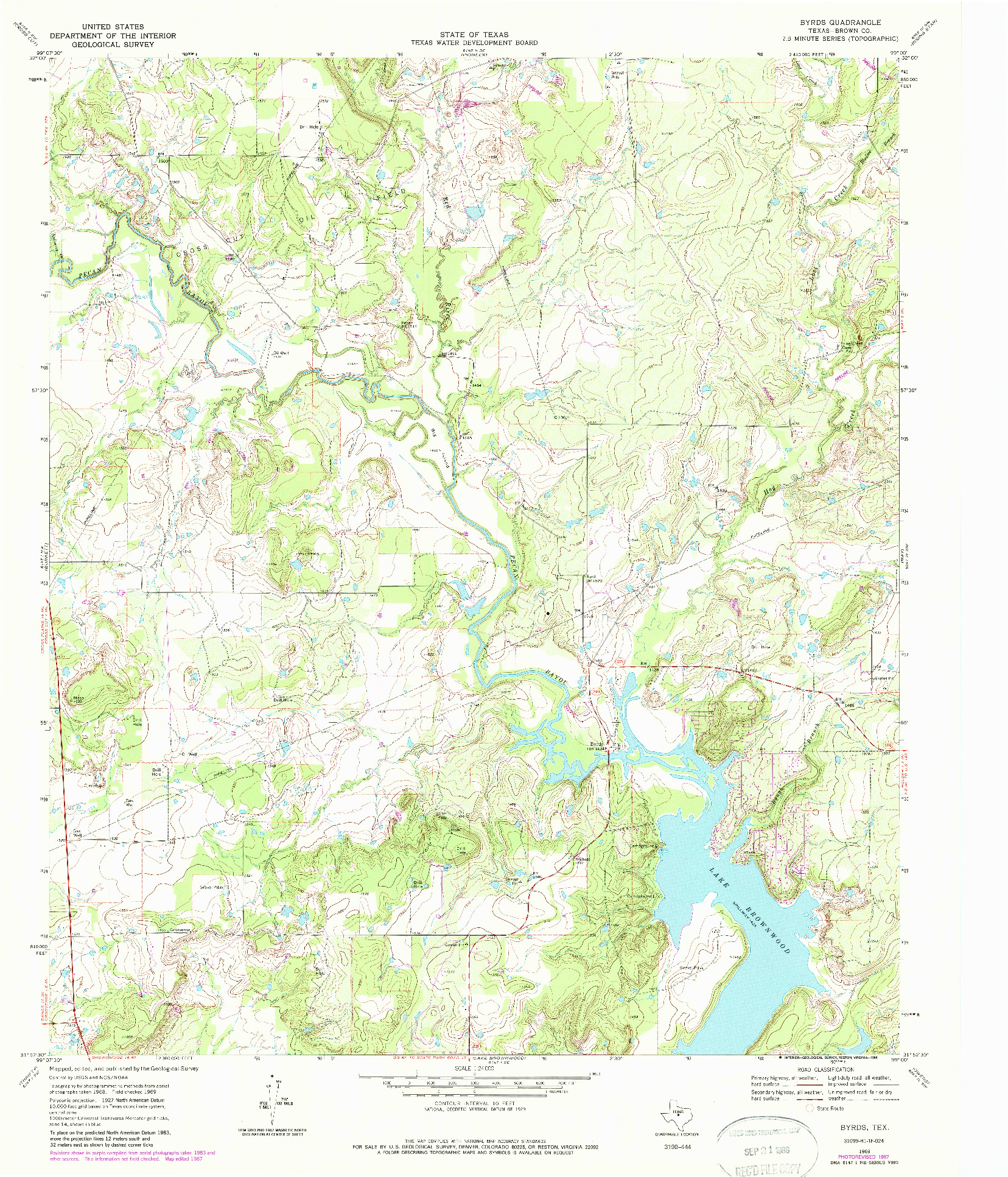 USGS 1:24000-SCALE QUADRANGLE FOR BYRDS, TX 1969