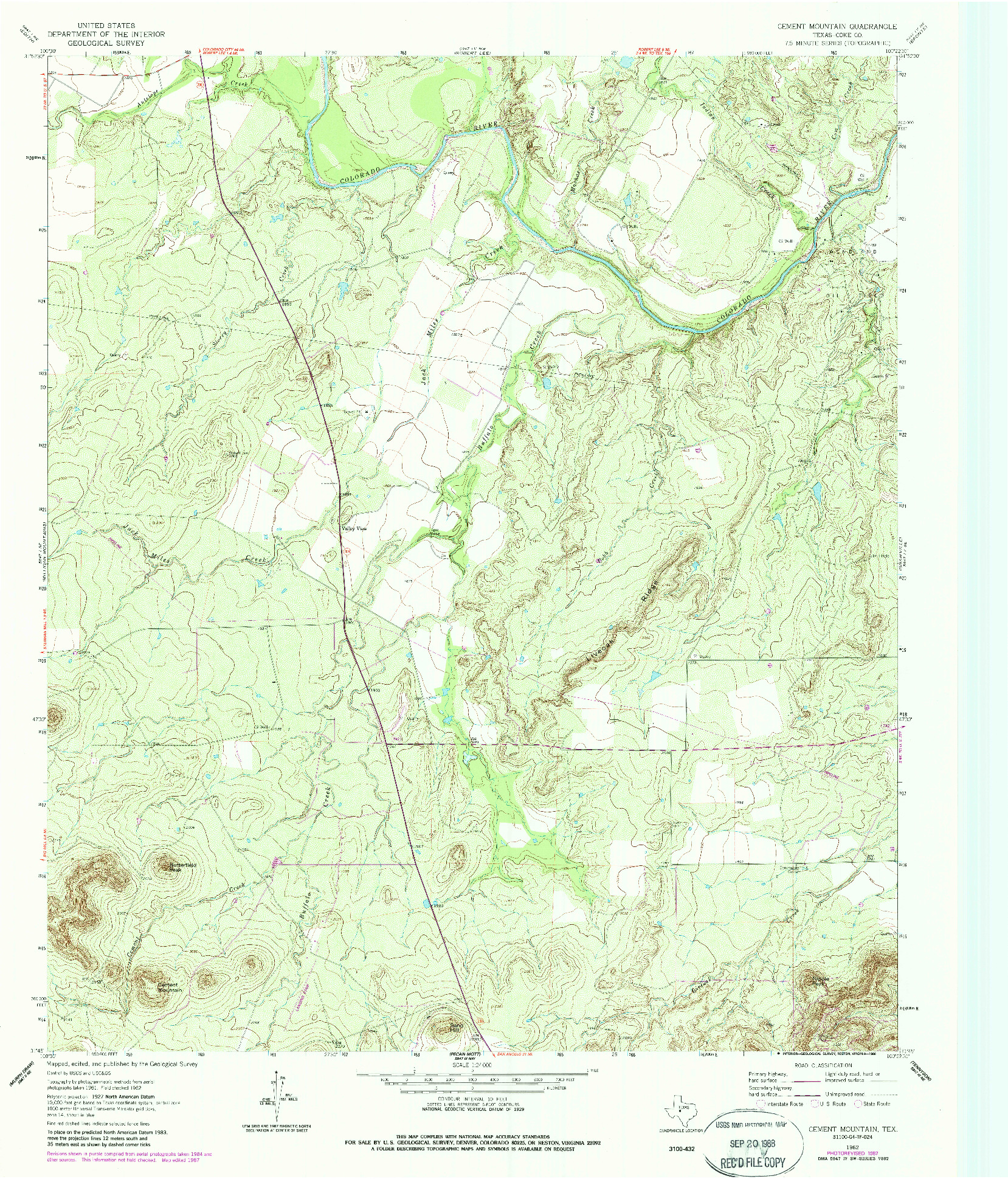 USGS 1:24000-SCALE QUADRANGLE FOR CEMENT MOUNTAIN, TX 1962
