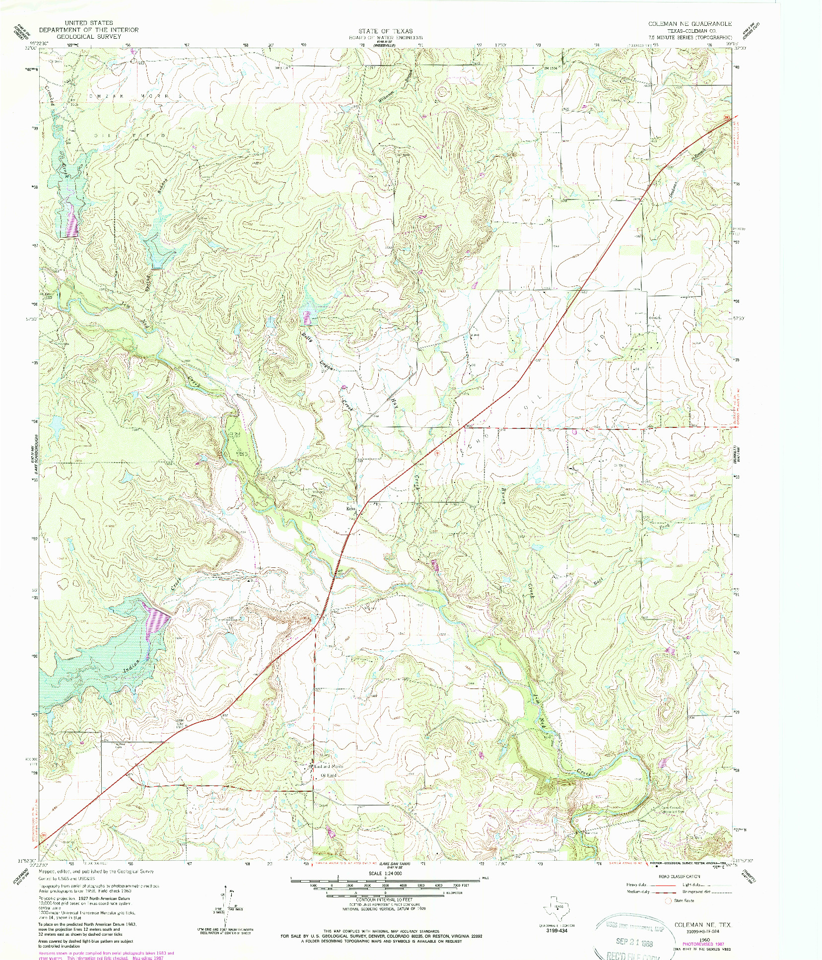 USGS 1:24000-SCALE QUADRANGLE FOR COLEMAN NE, TX 1960