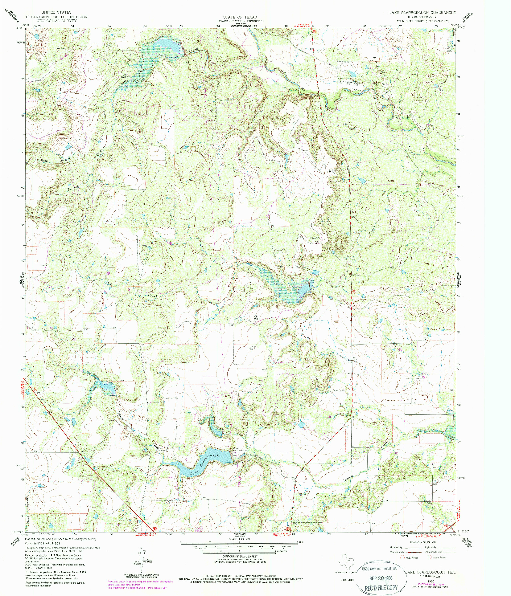 USGS 1:24000-SCALE QUADRANGLE FOR LAKE SCARBOROUGH, TX 1960