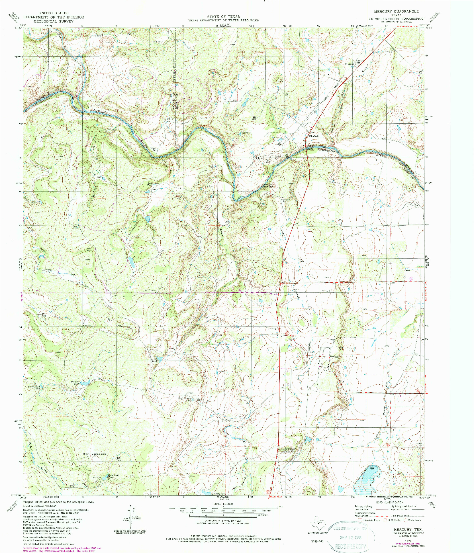 USGS 1:24000-SCALE QUADRANGLE FOR MERCURY, TX 1979