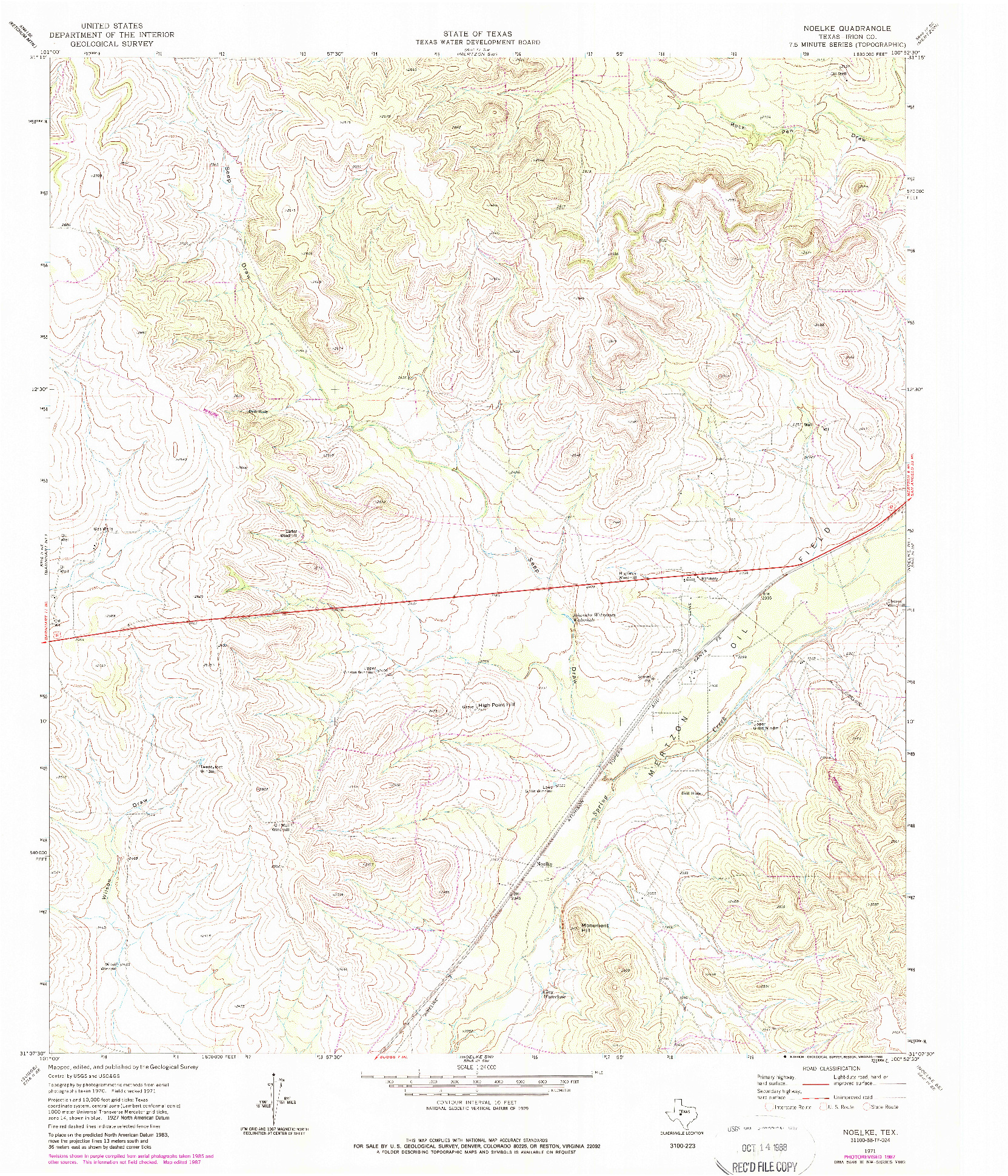USGS 1:24000-SCALE QUADRANGLE FOR NOELKE, TX 1971