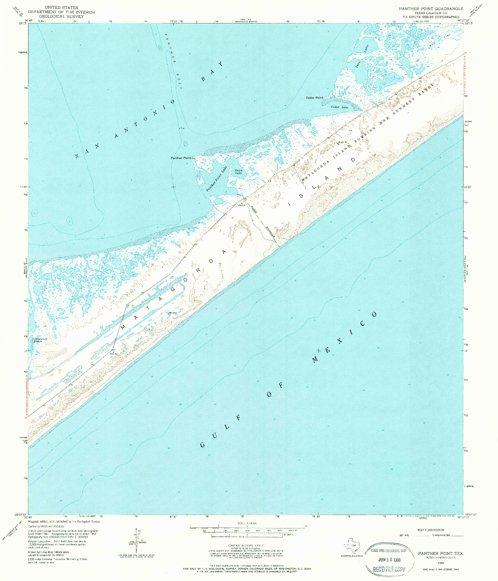 USGS 1:24000-SCALE QUADRANGLE FOR PANTHER POINT, TX 1952