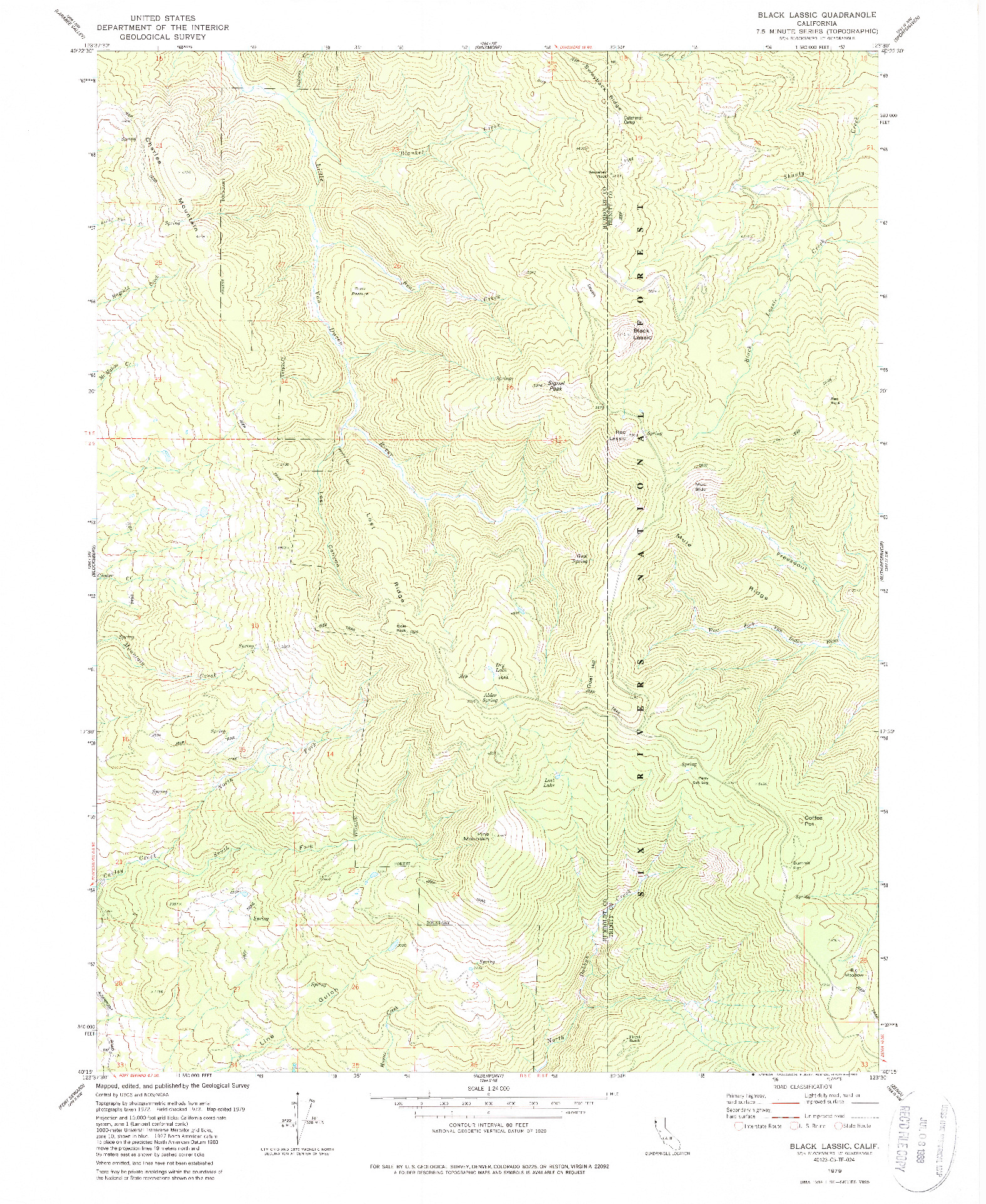 USGS 1:24000-SCALE QUADRANGLE FOR BLACK LASSIC, CA 1979