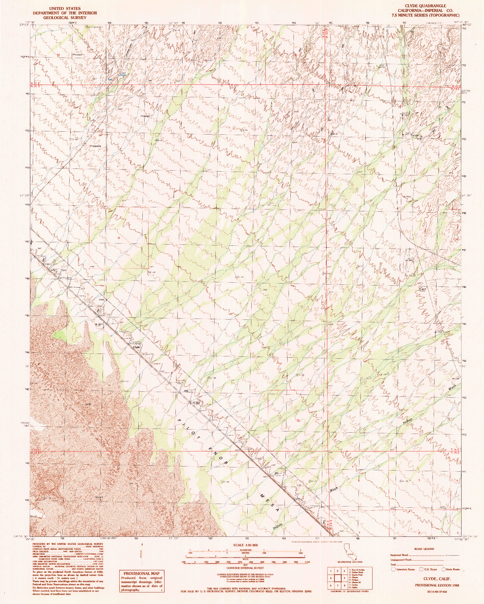 USGS 1:24000-SCALE QUADRANGLE FOR CLYDE, CA 1988