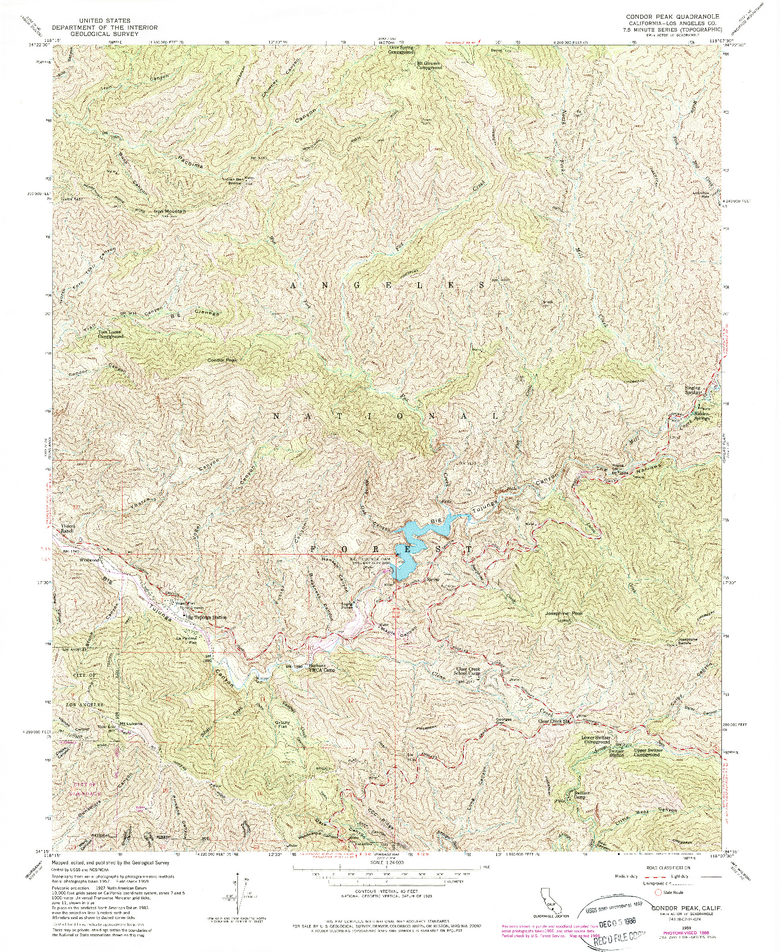 USGS 1:24000-SCALE QUADRANGLE FOR CONDOR PEAK, CA 1959