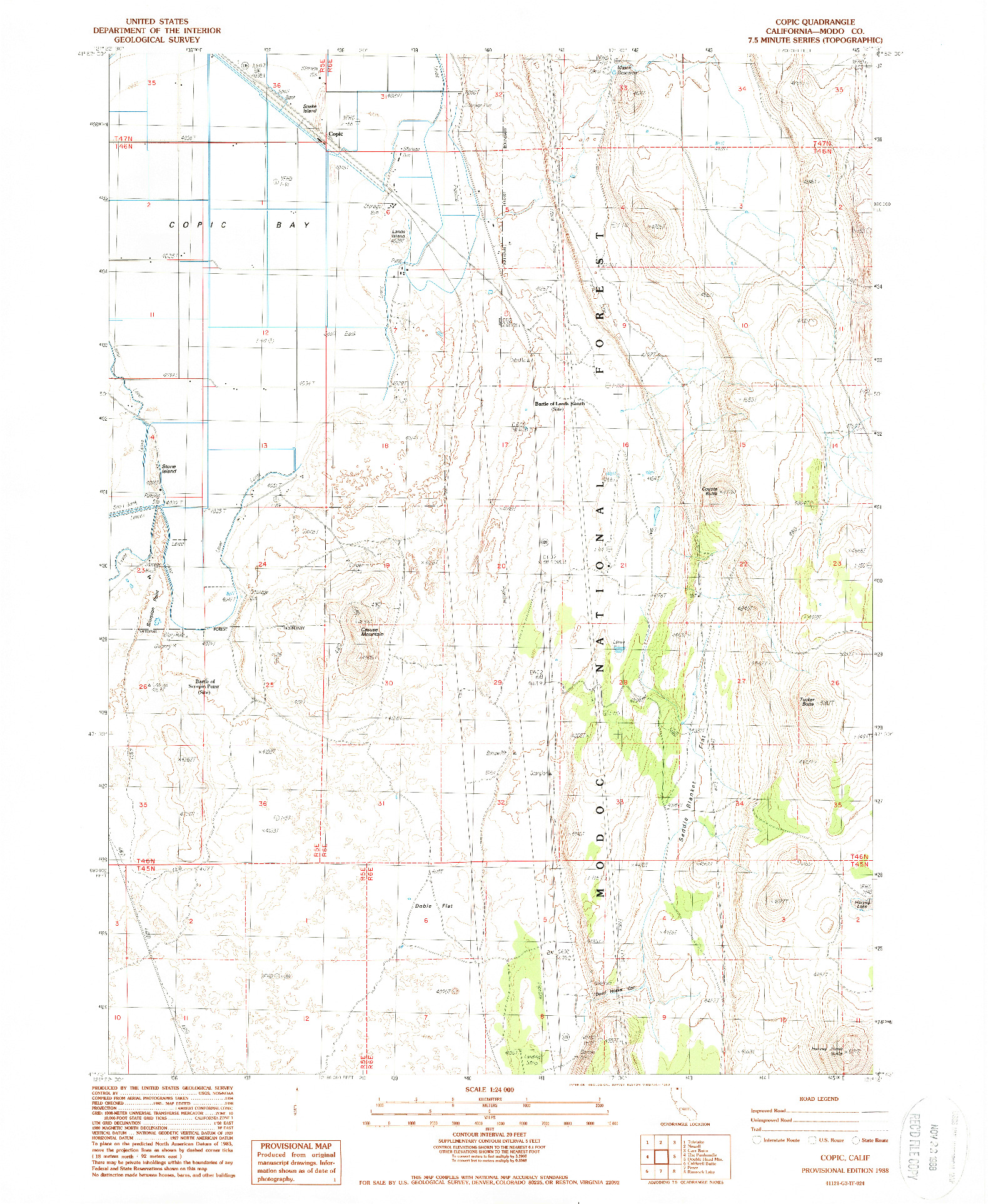 USGS 1:24000-SCALE QUADRANGLE FOR COPIC, CA 1988