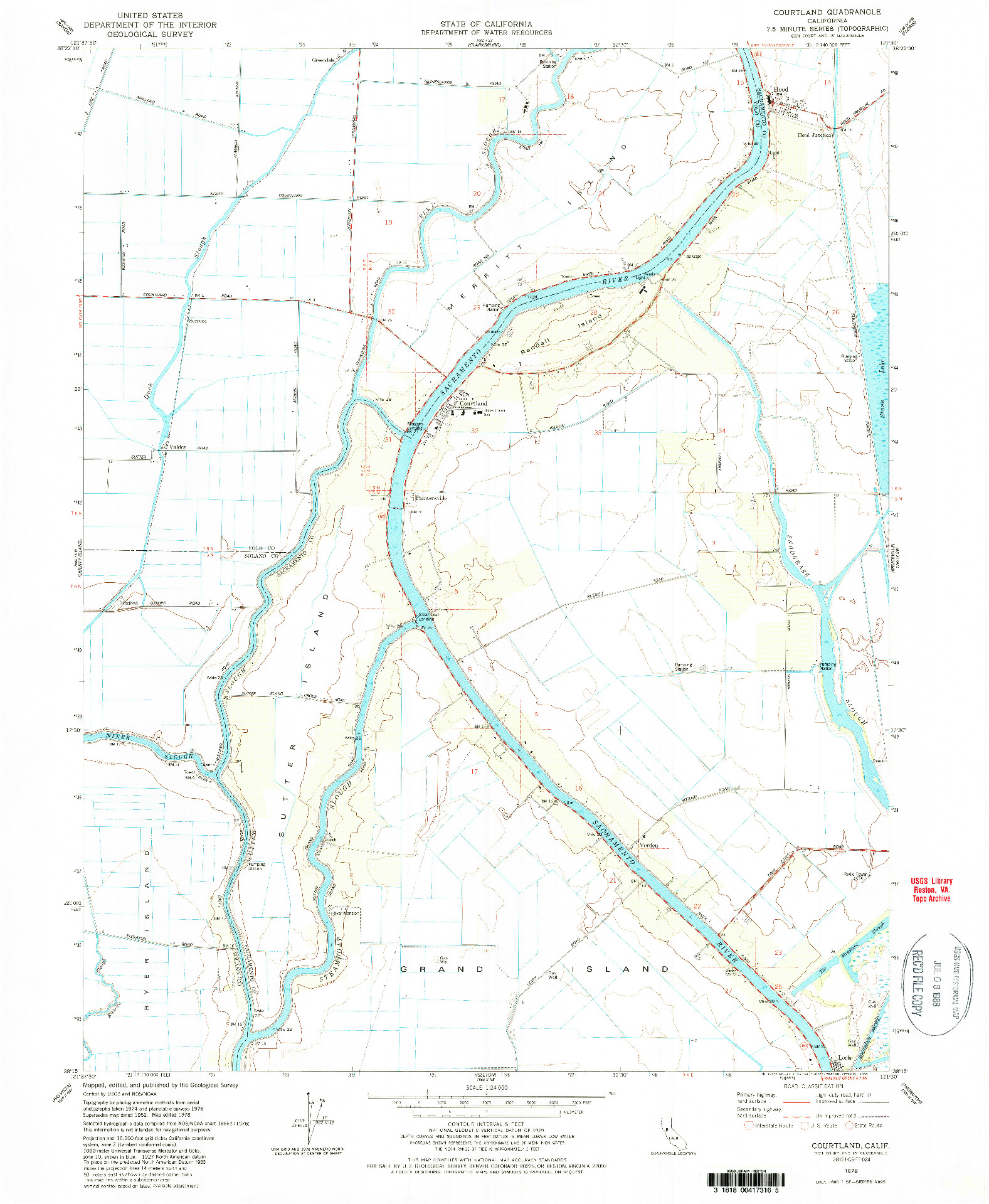 USGS 1:24000-SCALE QUADRANGLE FOR COURTLAND, CA 1978