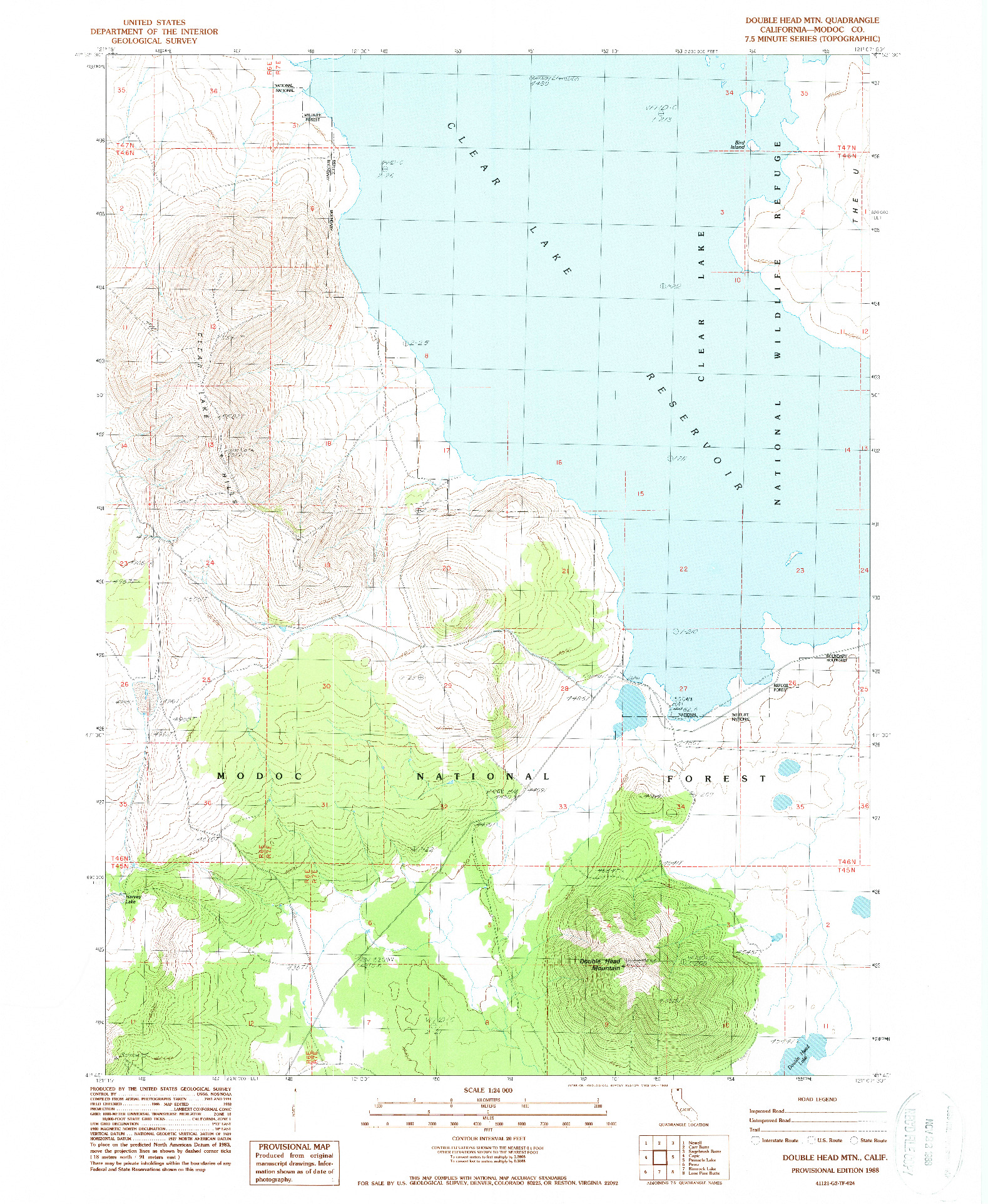 USGS 1:24000-SCALE QUADRANGLE FOR DOUBLE HEAD MTN, CA 1988