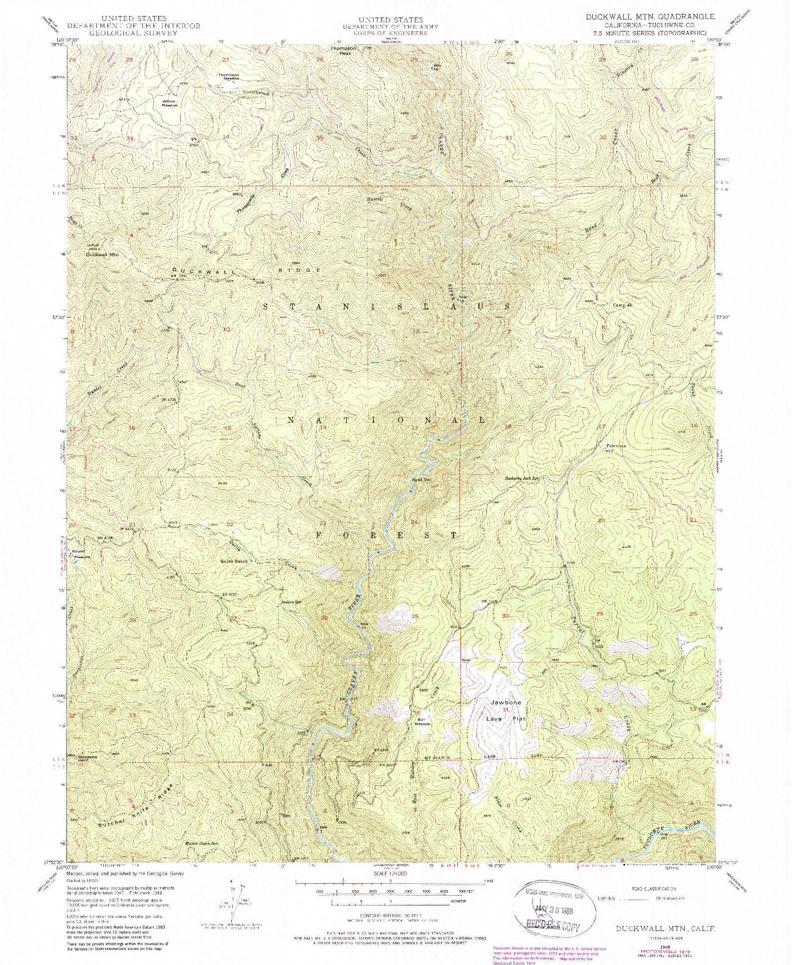 USGS 1:24000-SCALE QUADRANGLE FOR DUCKWALL MTN, CA 1948