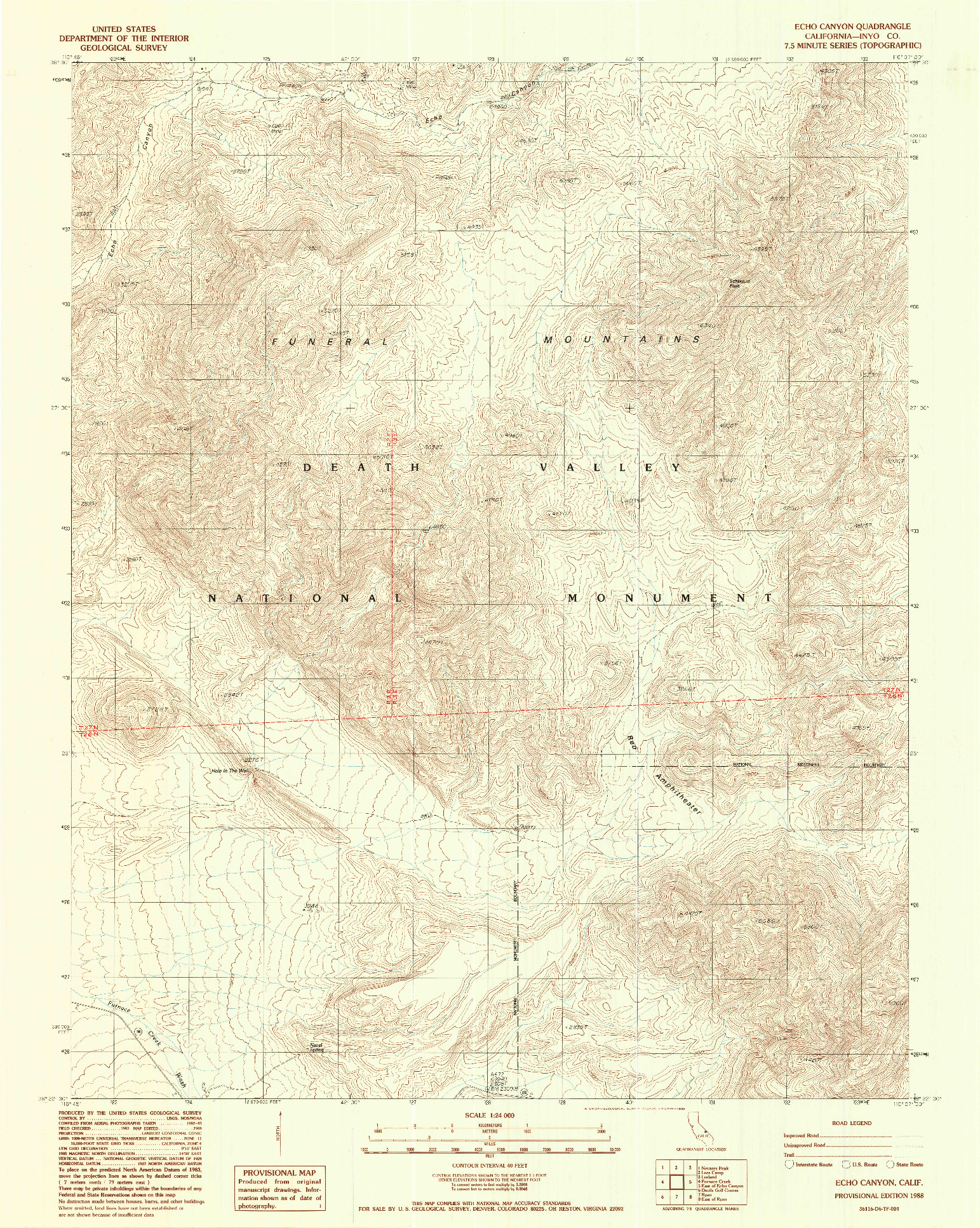 USGS 1:24000-SCALE QUADRANGLE FOR ECHO CANYON, CA 1988