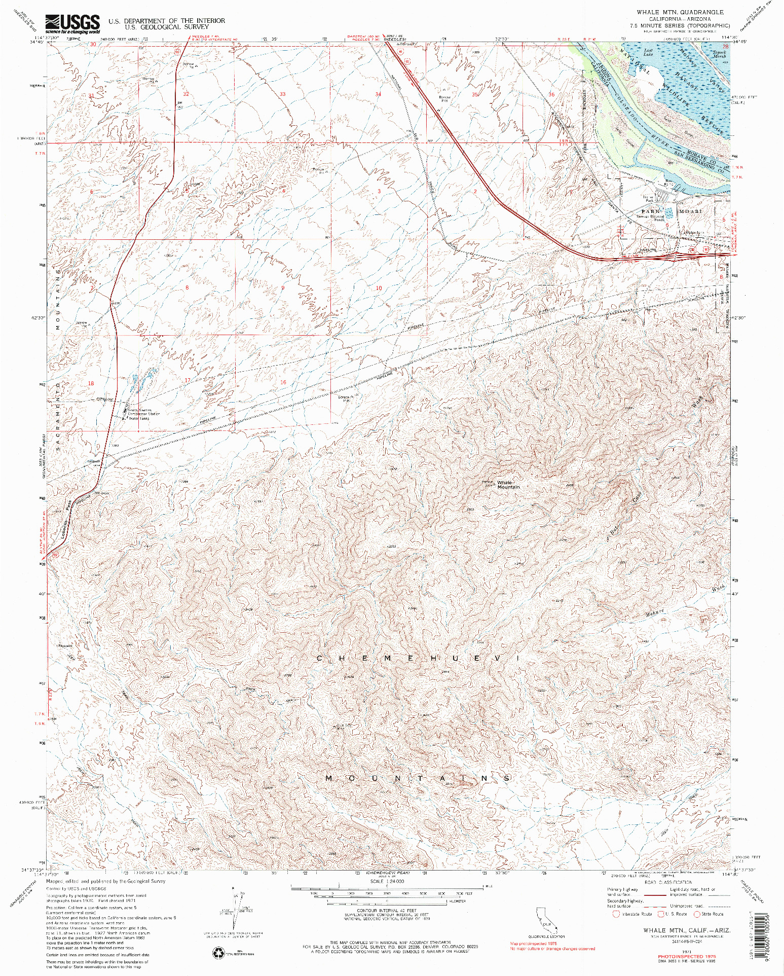 USGS 1:24000-SCALE QUADRANGLE FOR WHALE MTN, CA 1971