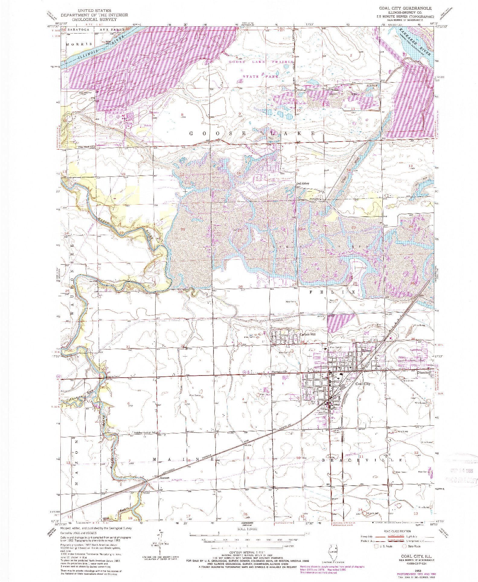 USGS 1:24000-SCALE QUADRANGLE FOR COAL CITY, IL 1953