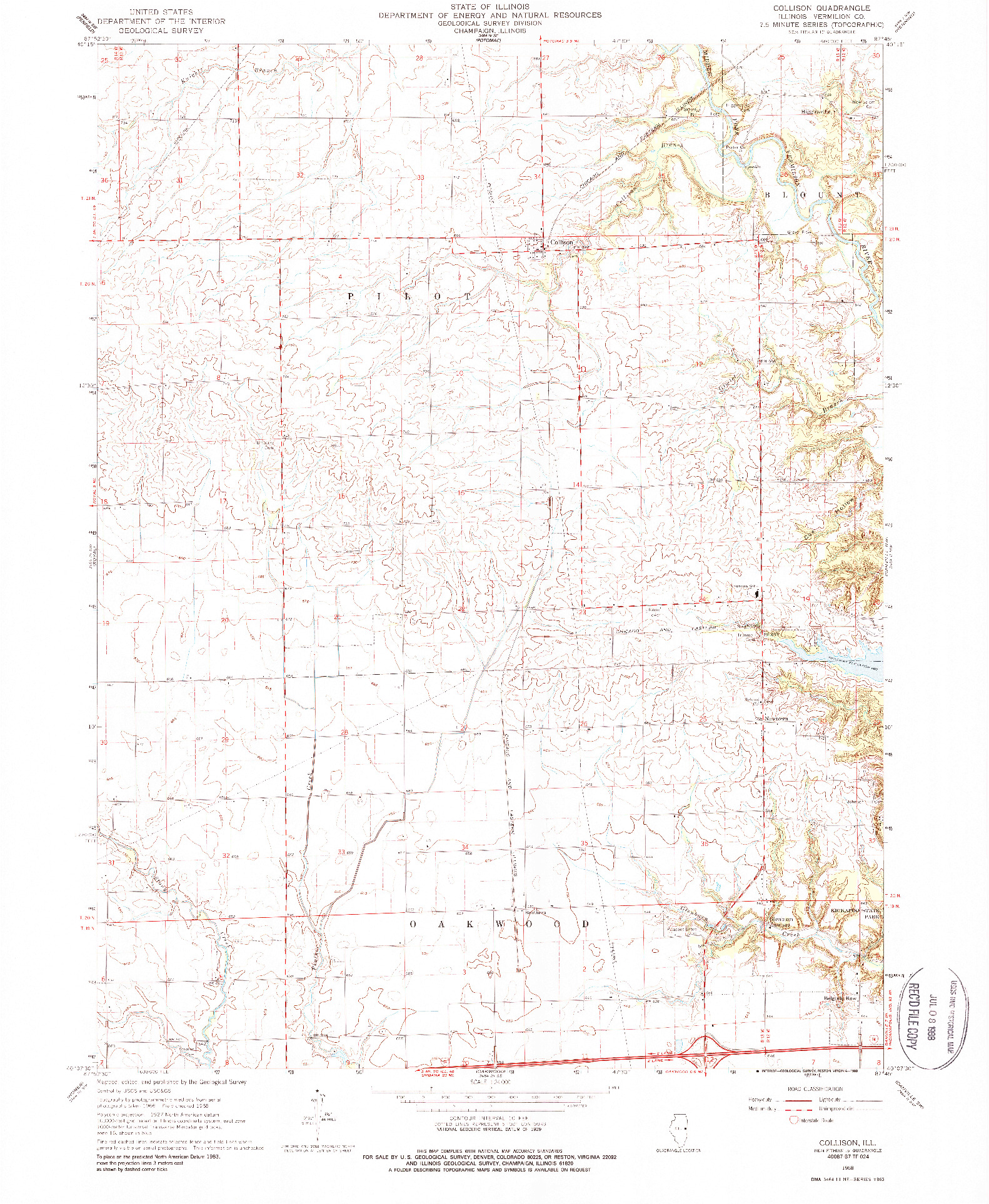 USGS 1:24000-SCALE QUADRANGLE FOR COLLISON, IL 1968