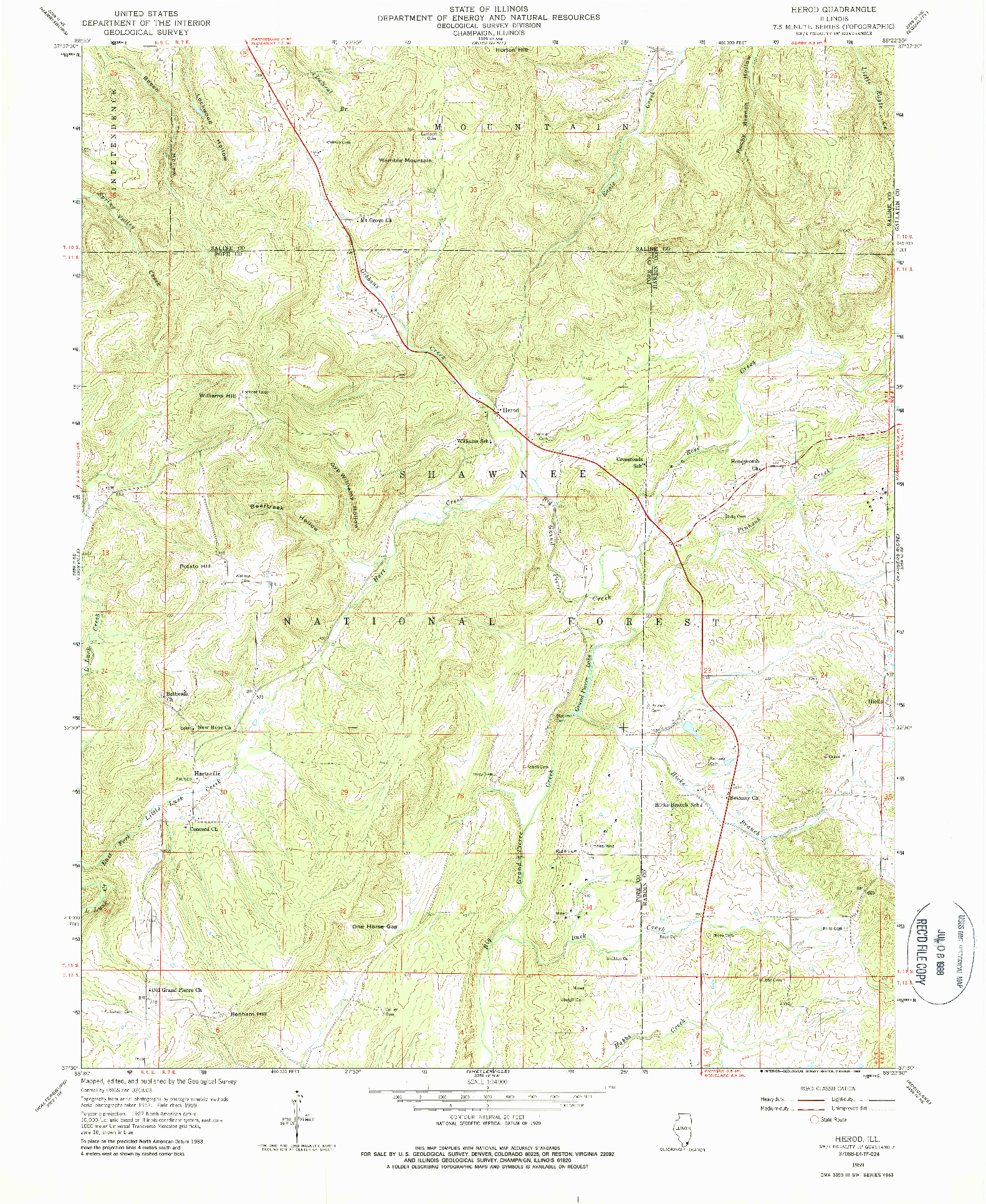 USGS 1:24000-SCALE QUADRANGLE FOR HEROD, IL 1959