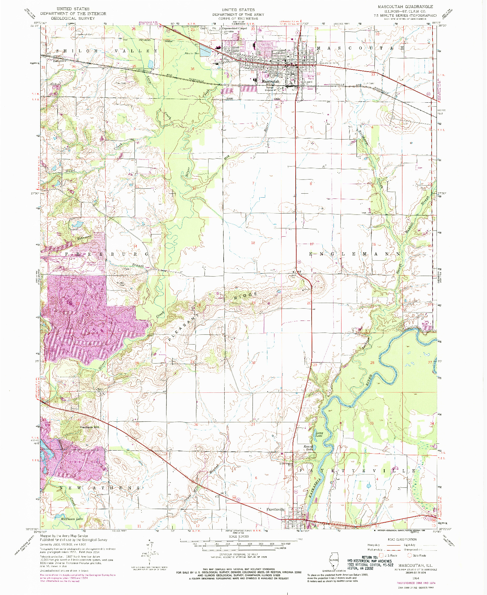 USGS 1:24000-SCALE QUADRANGLE FOR MASCOUTAH, IL 1954