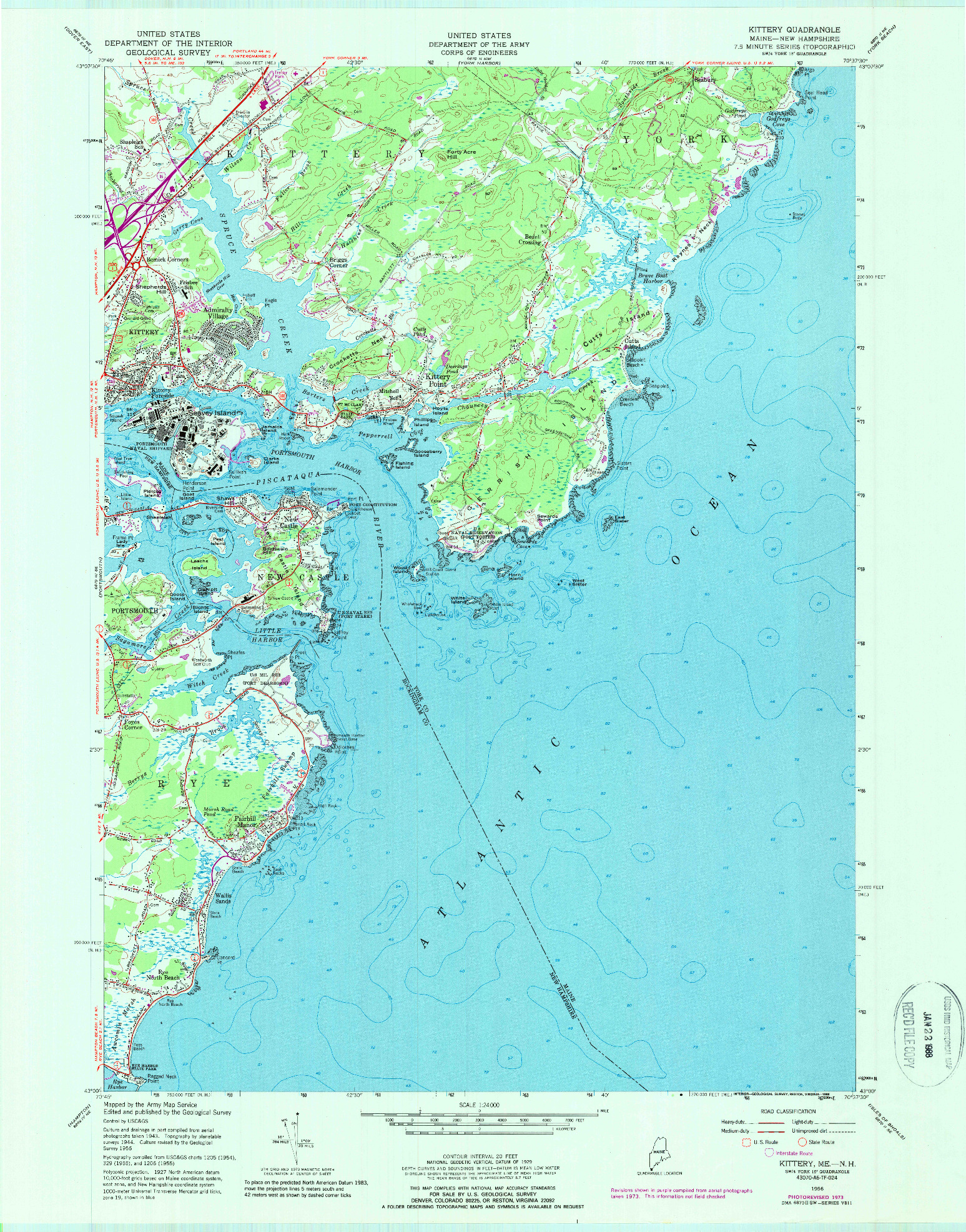 USGS 1:24000-SCALE QUADRANGLE FOR KITTERY, ME 1956