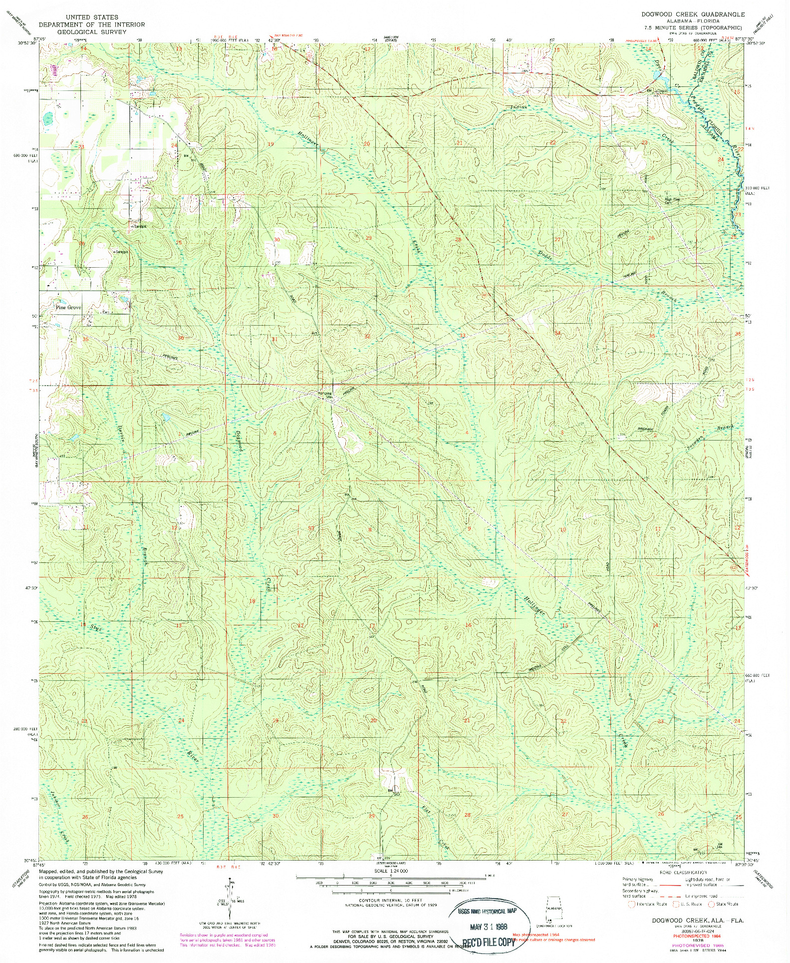 USGS 1:24000-SCALE QUADRANGLE FOR DOGWOOD CREEK, AL 1978