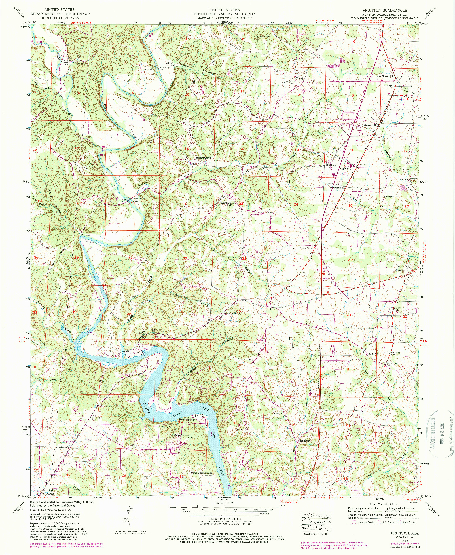 USGS 1:24000-SCALE QUADRANGLE FOR PRUITTON, AL 1952