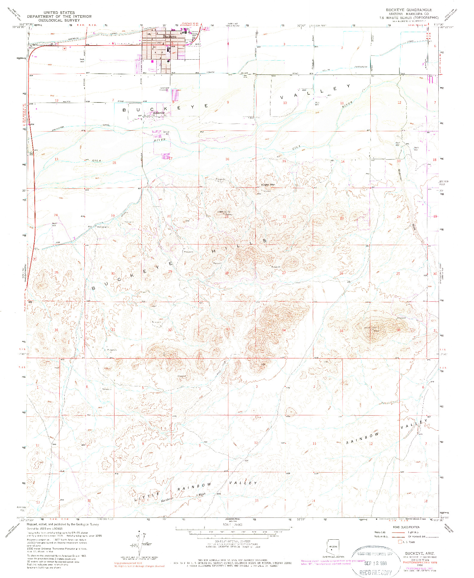 USGS 1:24000-SCALE QUADRANGLE FOR BUCKEYE, AZ 1958