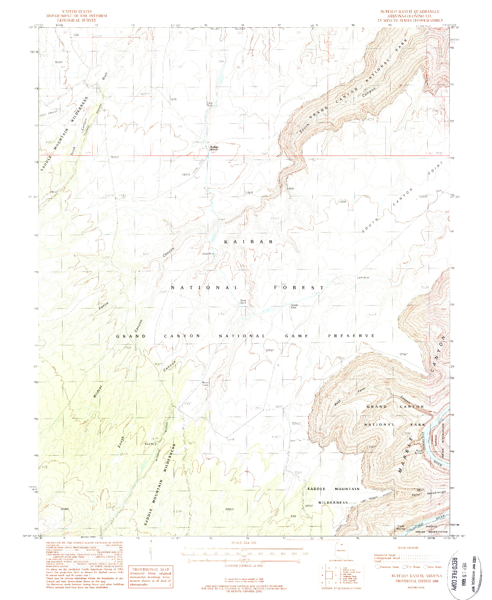 USGS 1:24000-SCALE QUADRANGLE FOR BUFFALO RANCH, AZ 1988