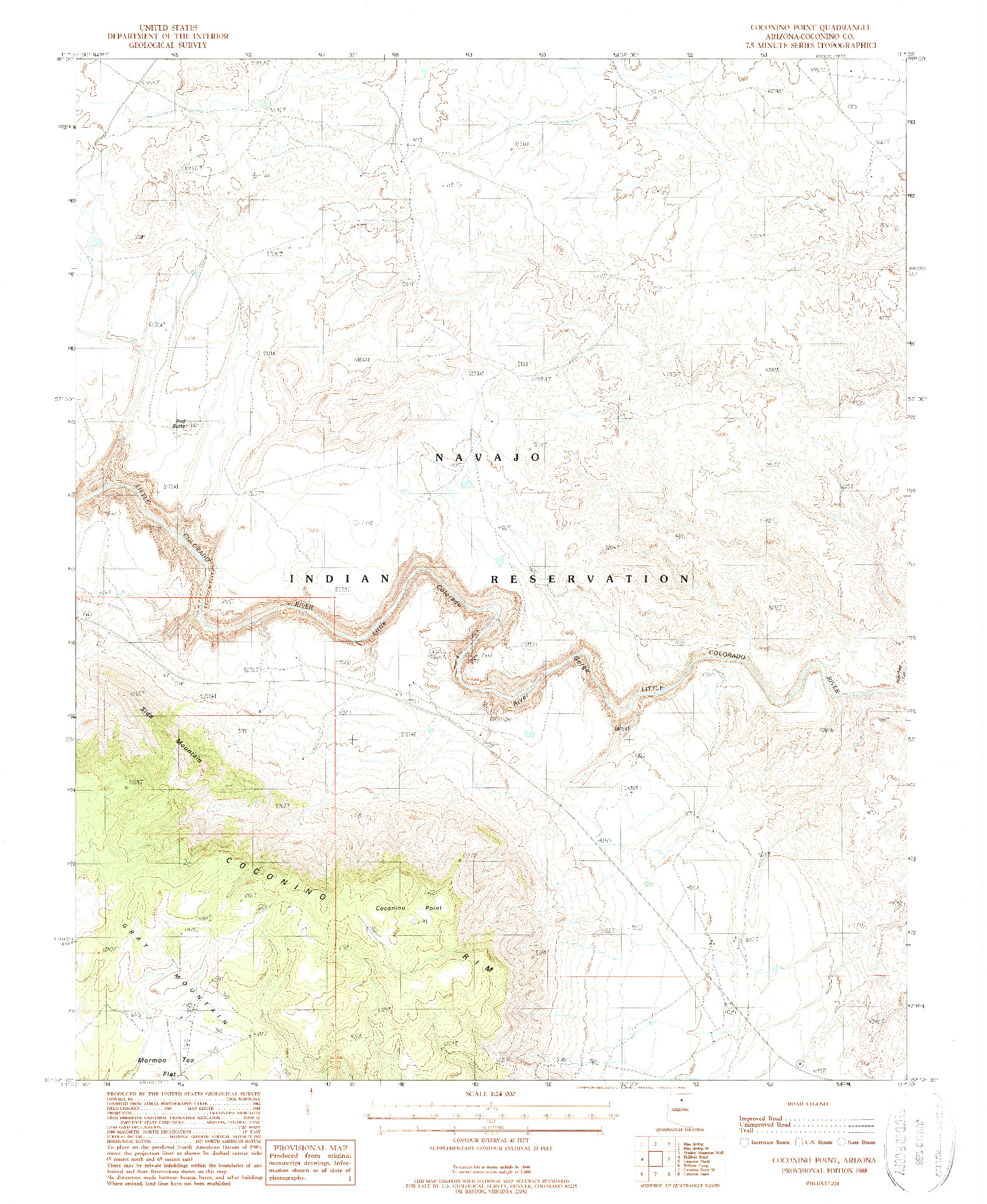 USGS 1:24000-SCALE QUADRANGLE FOR COCONINO POINT, AZ 1988