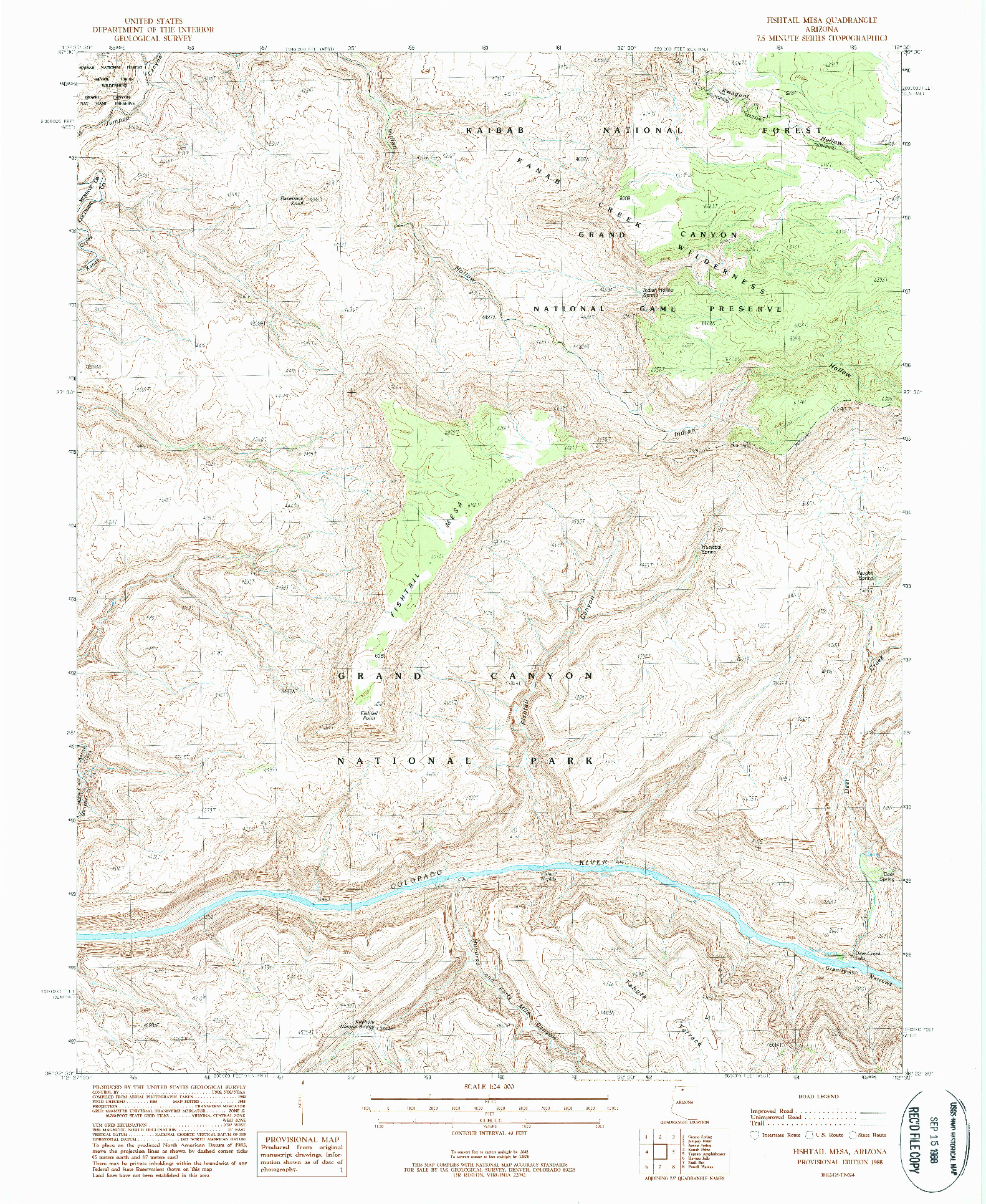 USGS 1:24000-SCALE QUADRANGLE FOR FISHTAIL MESA, AZ 1988