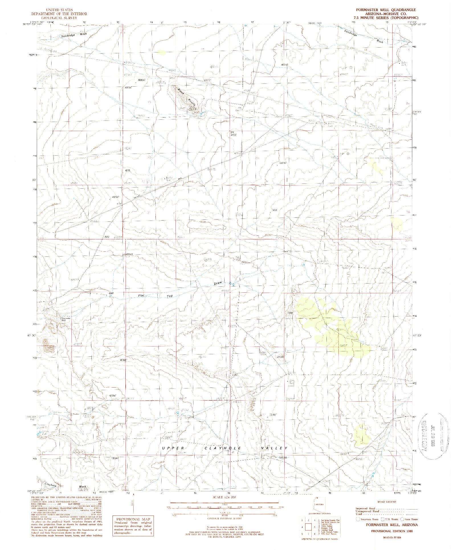 USGS 1:24000-SCALE QUADRANGLE FOR FORMASTER WELL, AZ 1988