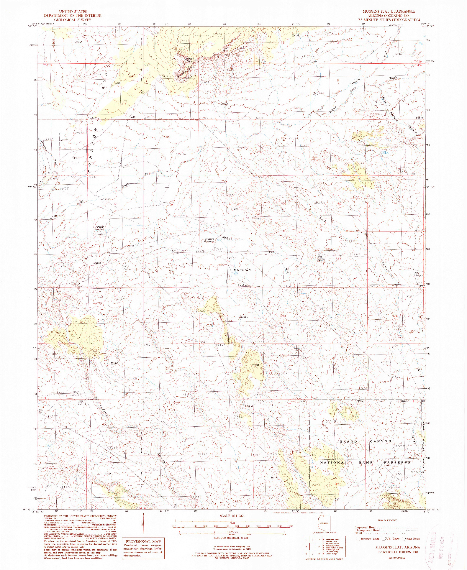 USGS 1:24000-SCALE QUADRANGLE FOR MUGGINS FLAT, AZ 1988