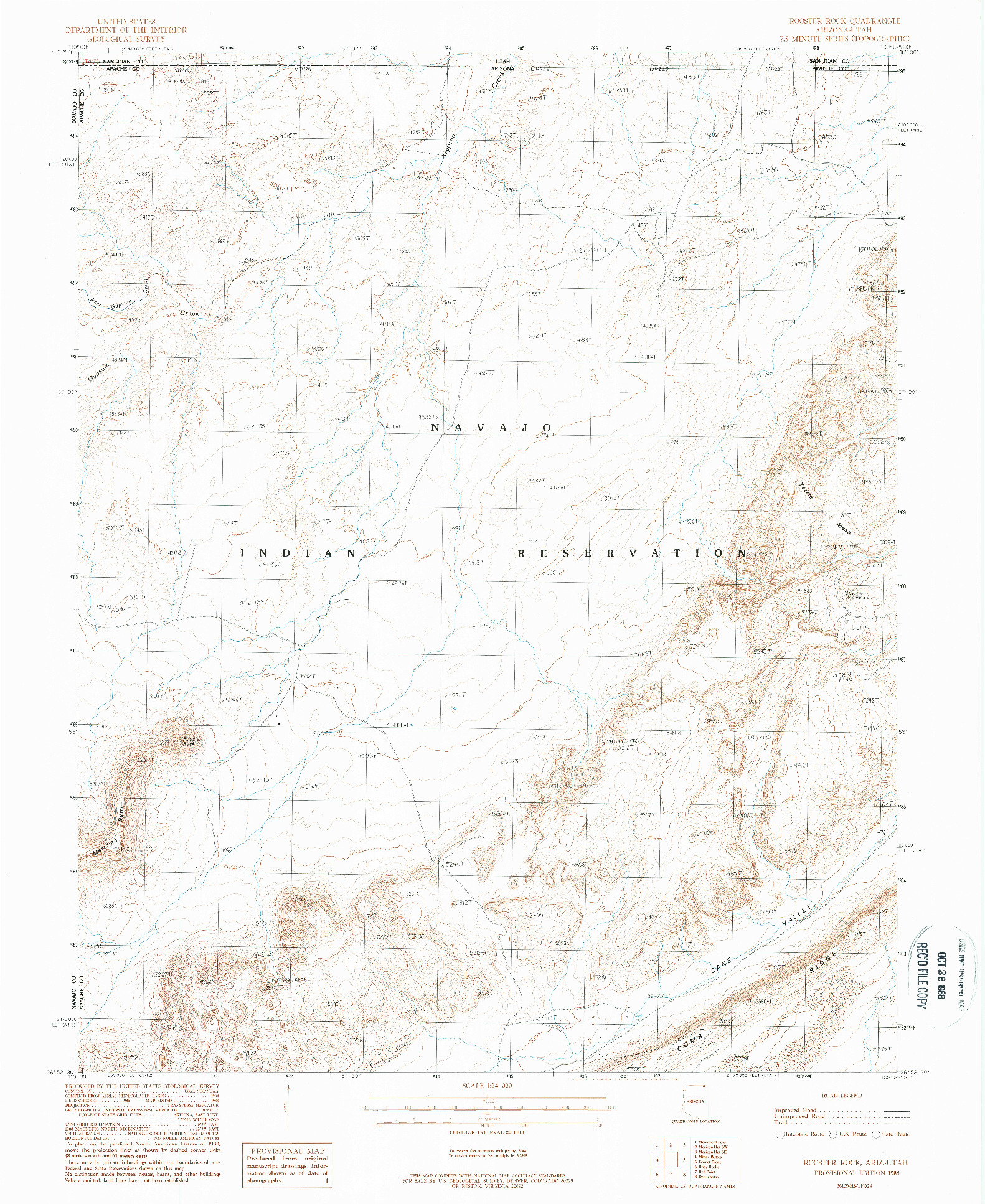 USGS 1:24000-SCALE QUADRANGLE FOR ROOSTER ROCK, AZ 1988