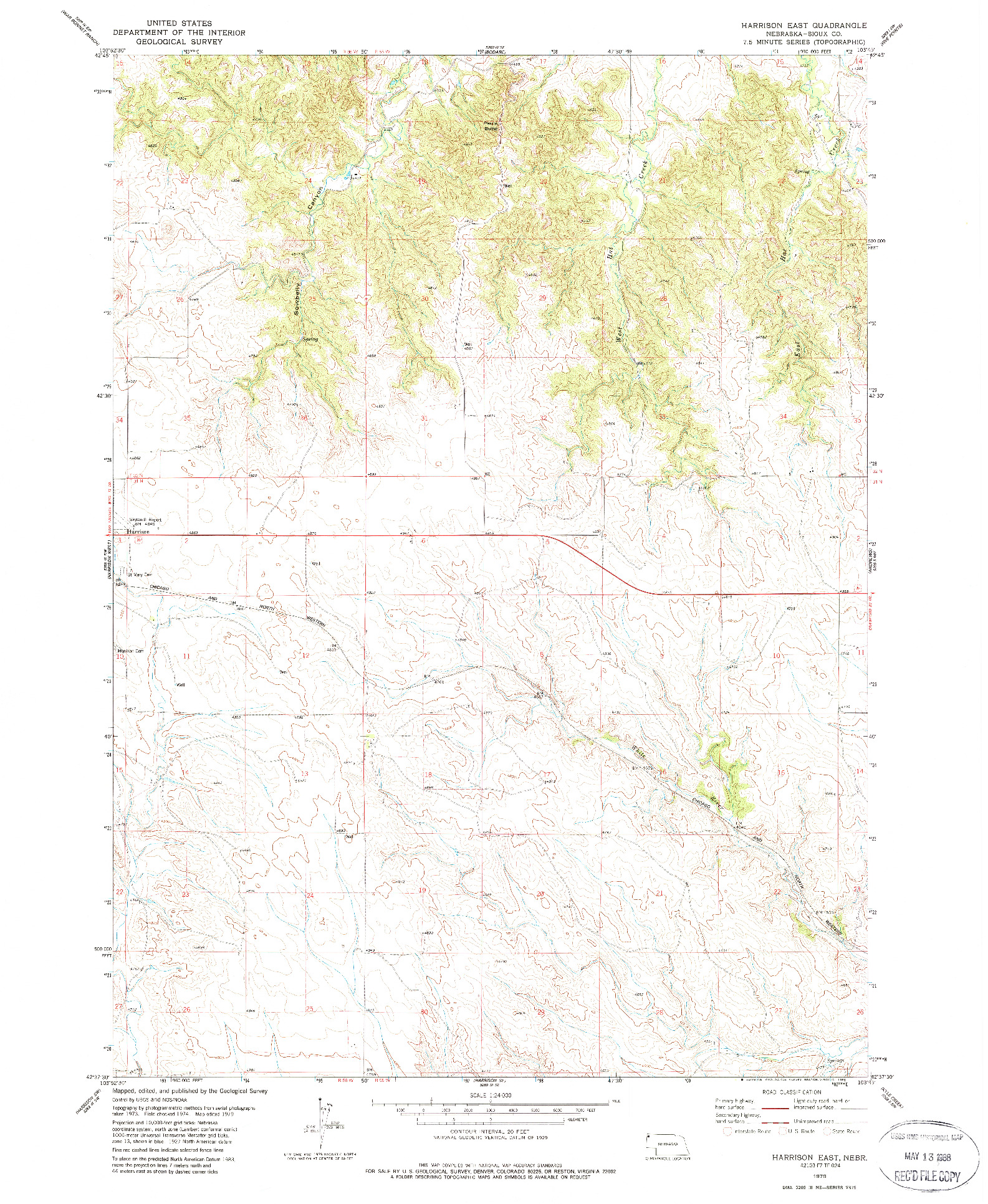 USGS 1:24000-SCALE QUADRANGLE FOR HARRISON EAST, NE 1979