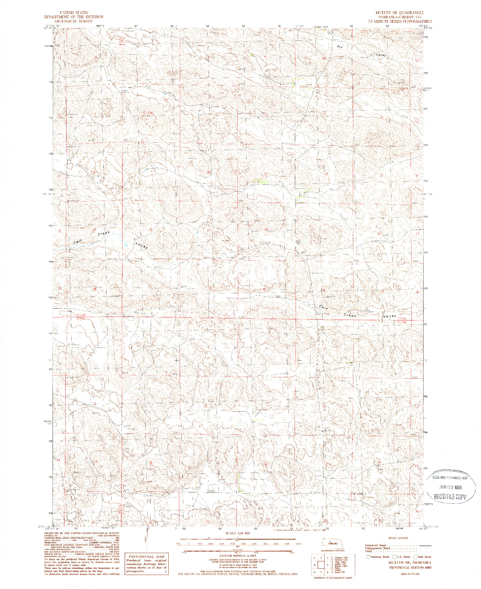 USGS 1:24000-SCALE QUADRANGLE FOR MULLEN NE, NE 1987