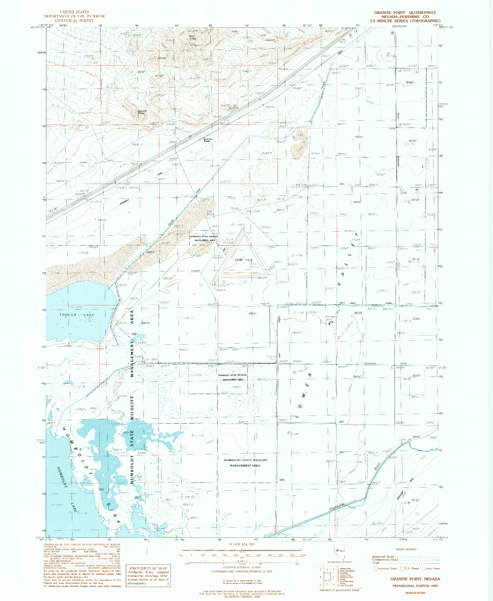 USGS 1:24000-SCALE QUADRANGLE FOR GRANITE POINT, NV 1987