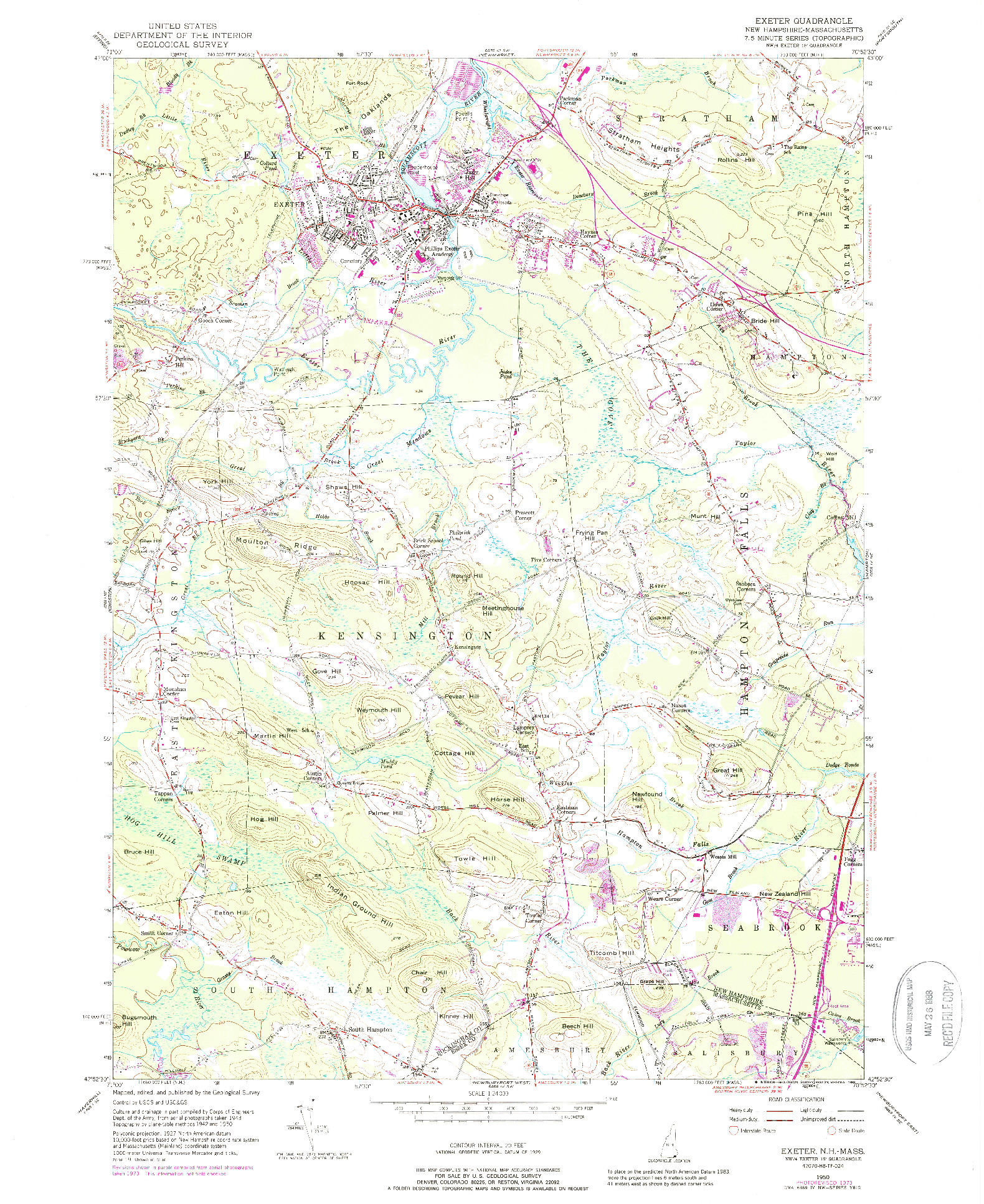 USGS 1:24000-SCALE QUADRANGLE FOR EXETER, NH 1950