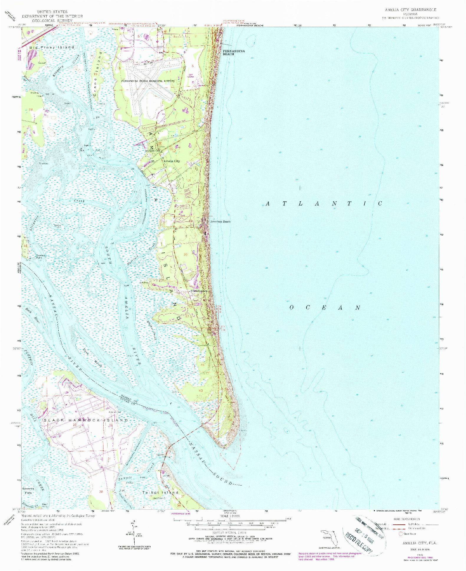 USGS 1:24000-SCALE QUADRANGLE FOR AMELIA CITY, FL 1958