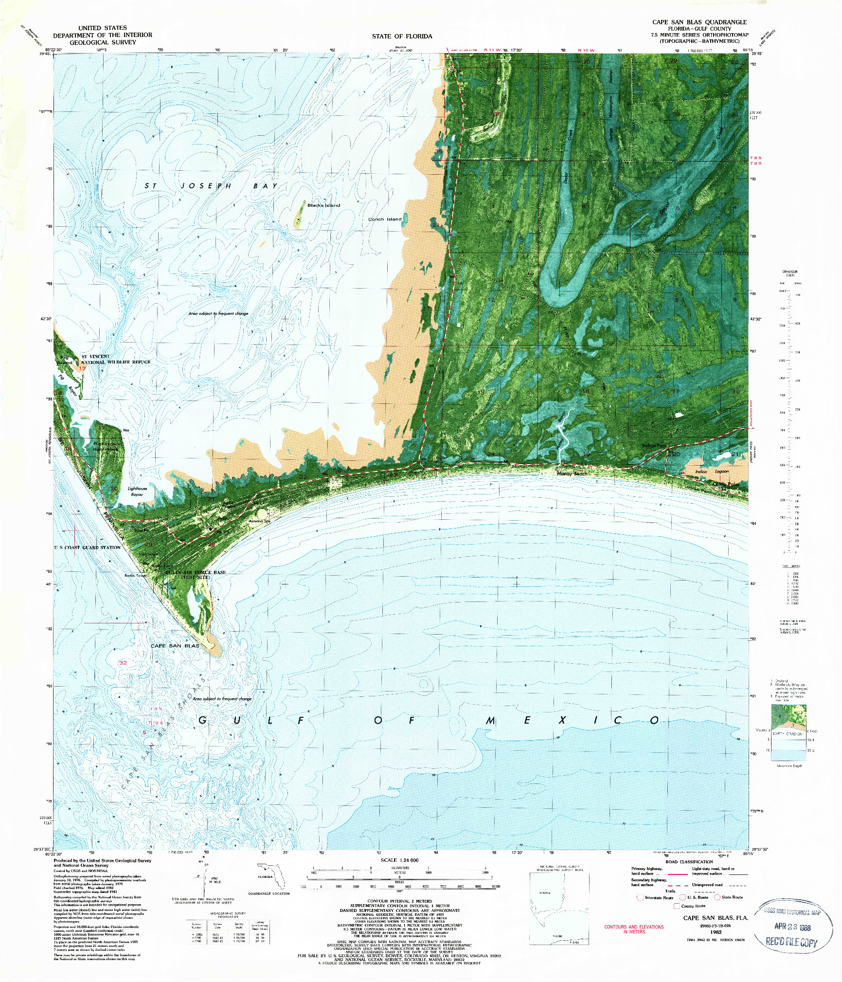 USGS 1:24000-SCALE QUADRANGLE FOR CAPE SAN BLAS, FL 1982